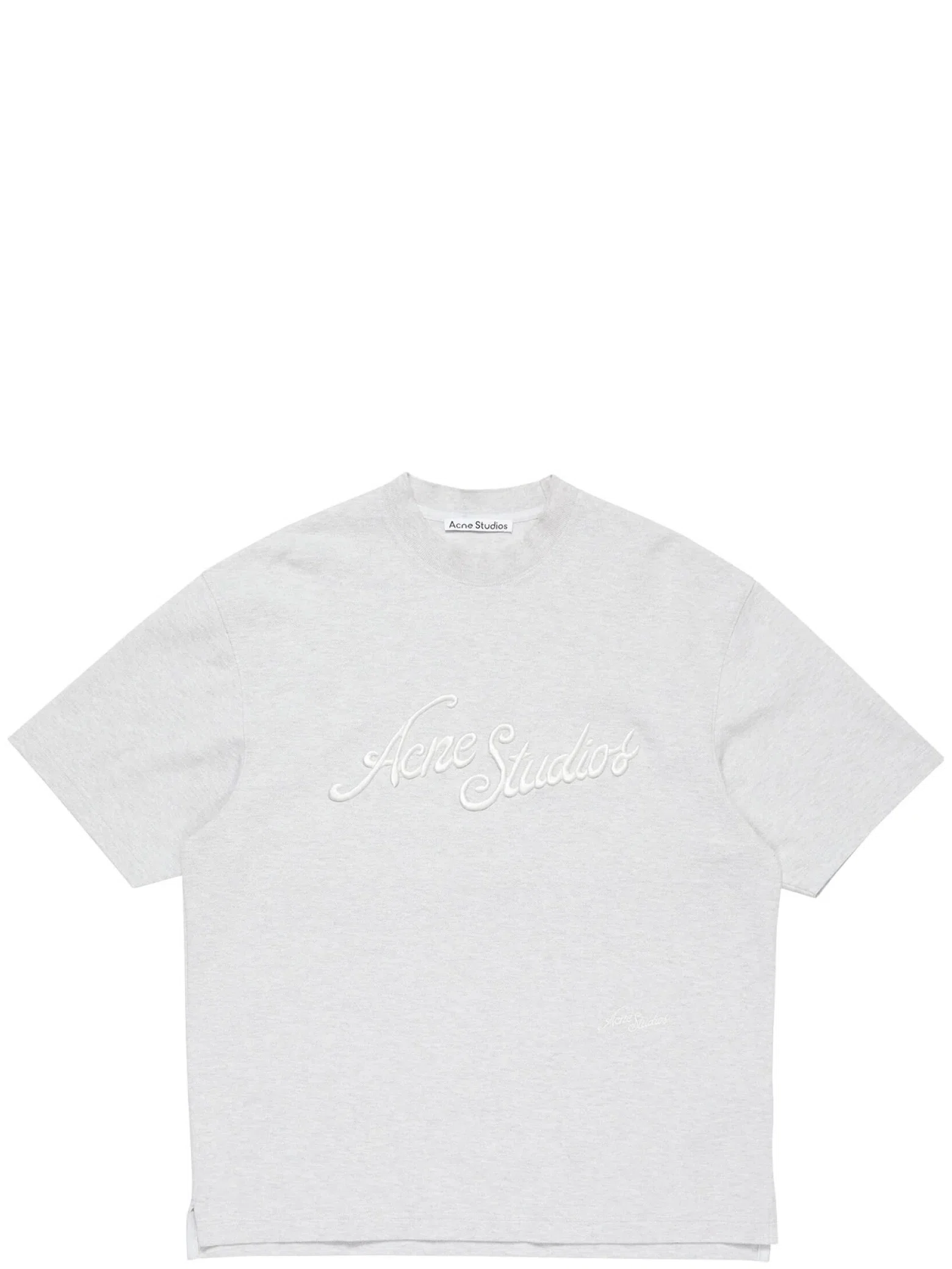 Футболки Acne Studios Relaxed fit logo T-shirt "Pale Grey" | Farsel