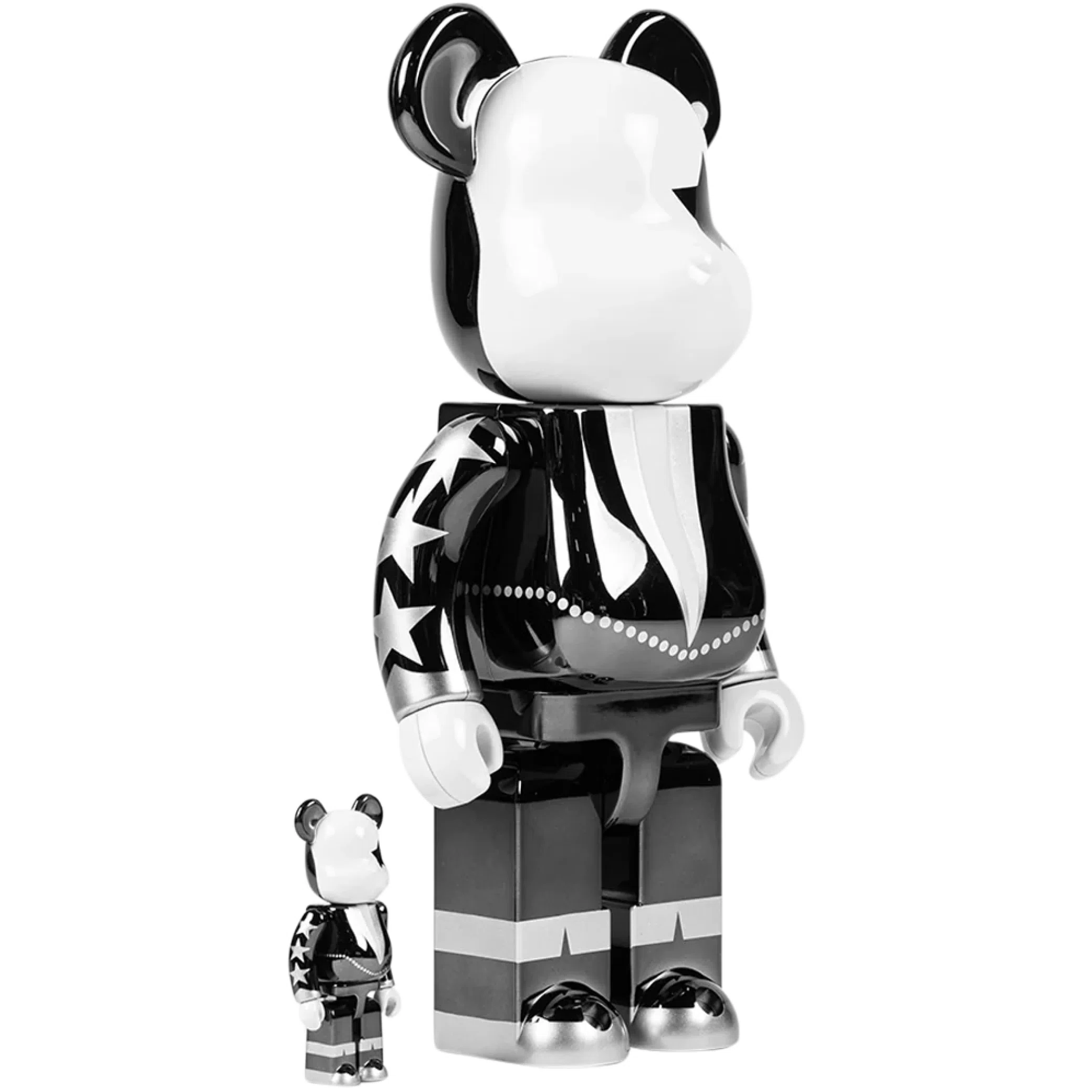 Игрушки Medicom Toy Bearbrick KISS Star Child "100% & 400% Set Chrome Ver." | Farsel