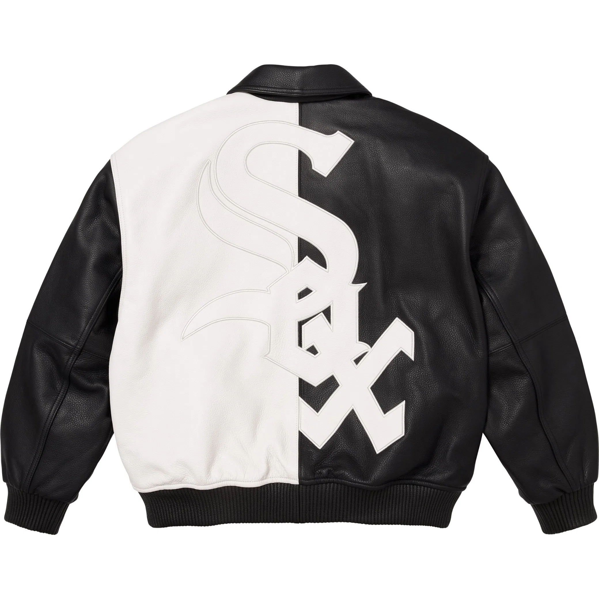  Supreme FW25 Chicago White Sox Leather Varsity Jacket "Black" | Farsel
