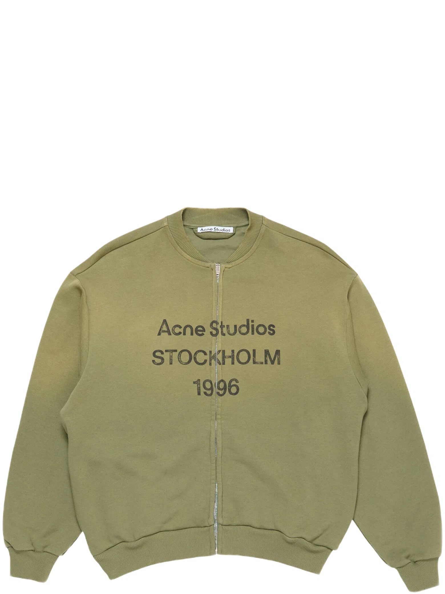 Худи Acne Studios Washed Zip-up Cardigan "Olive green" | Farsel