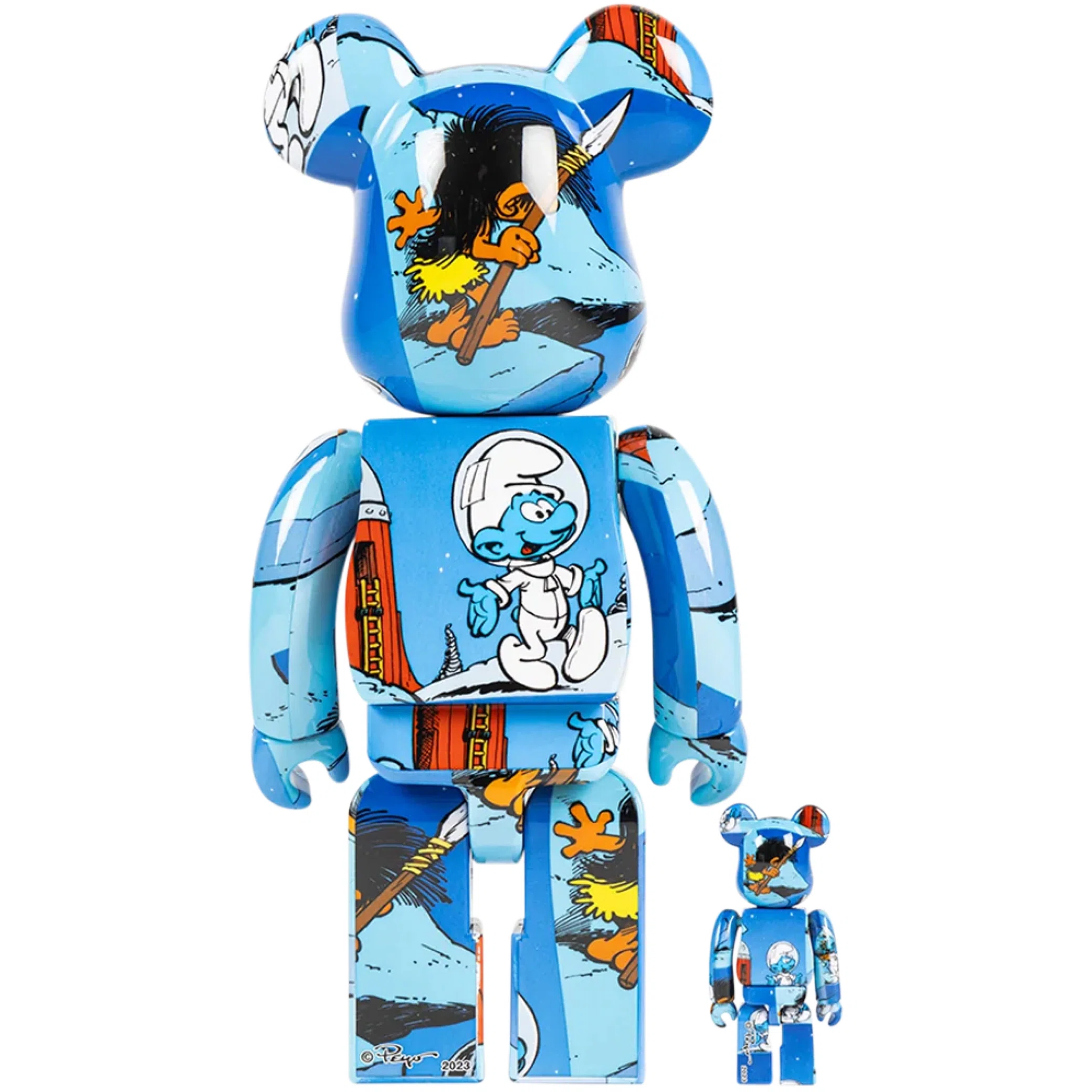  Medicom Toy Bearbrick x The Smurfs (The Astrosmurf) "100% & 400% Set" | Farsel