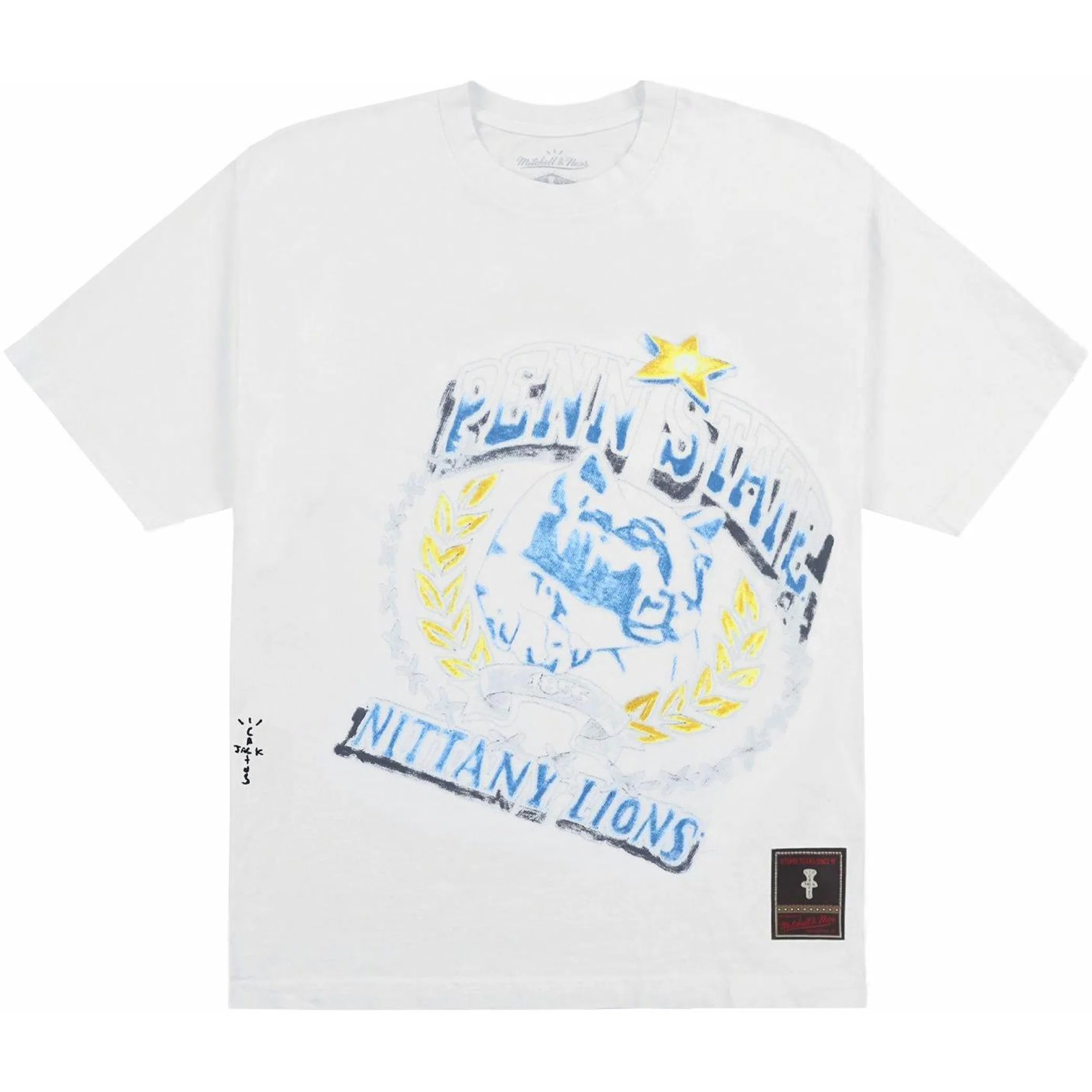  Travis Scott SS24 Mitchell & Ness Penn State University Handdrawn Tee "White" | Farsel