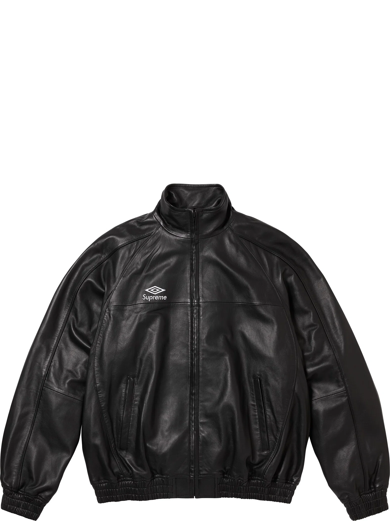 Куртки Supreme FW25 Umbro Leather Track Jacket "Black" | Farsel