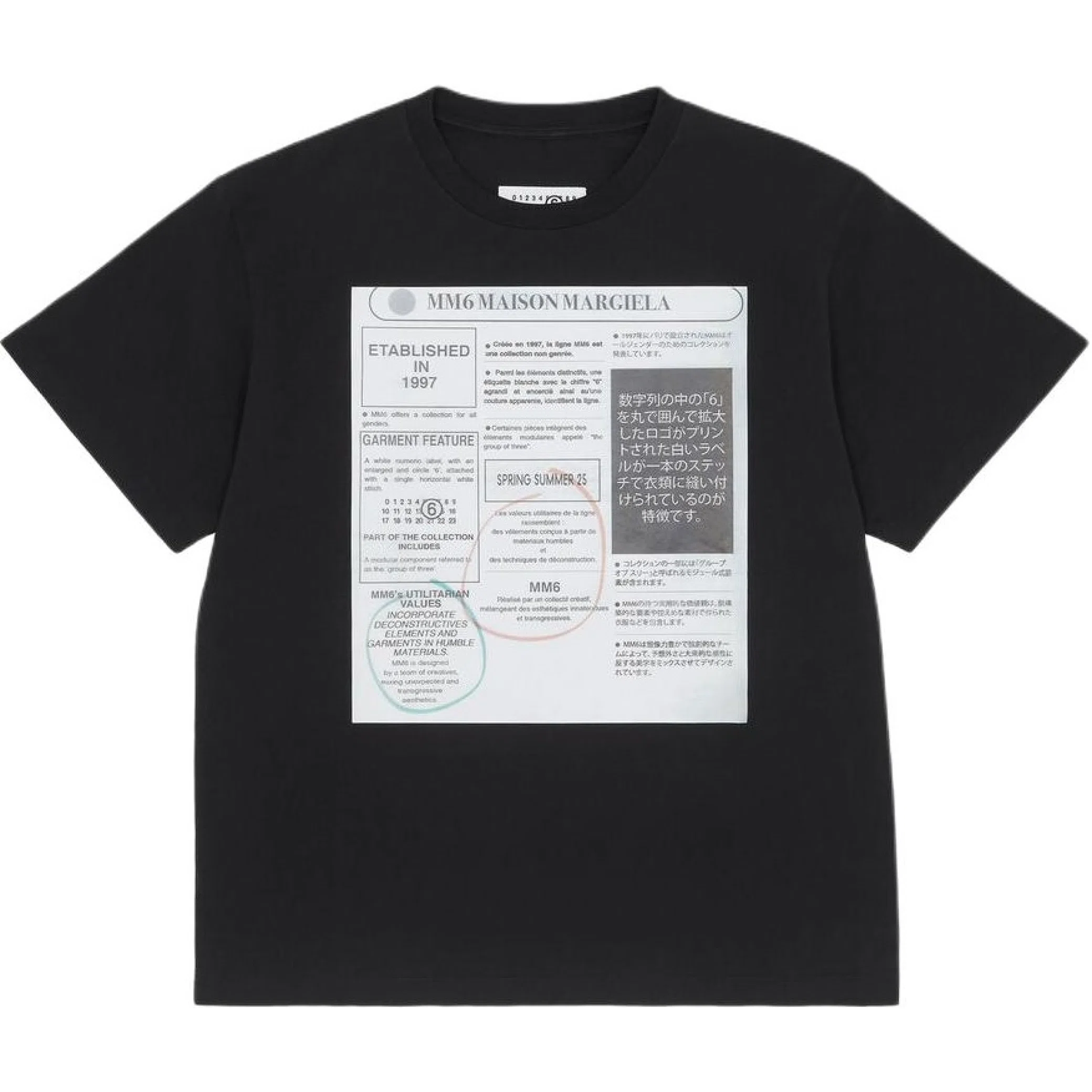 Футболки Maison Margiela MM6 SS25 Newspaper print T-shirt "Black" | Farsel