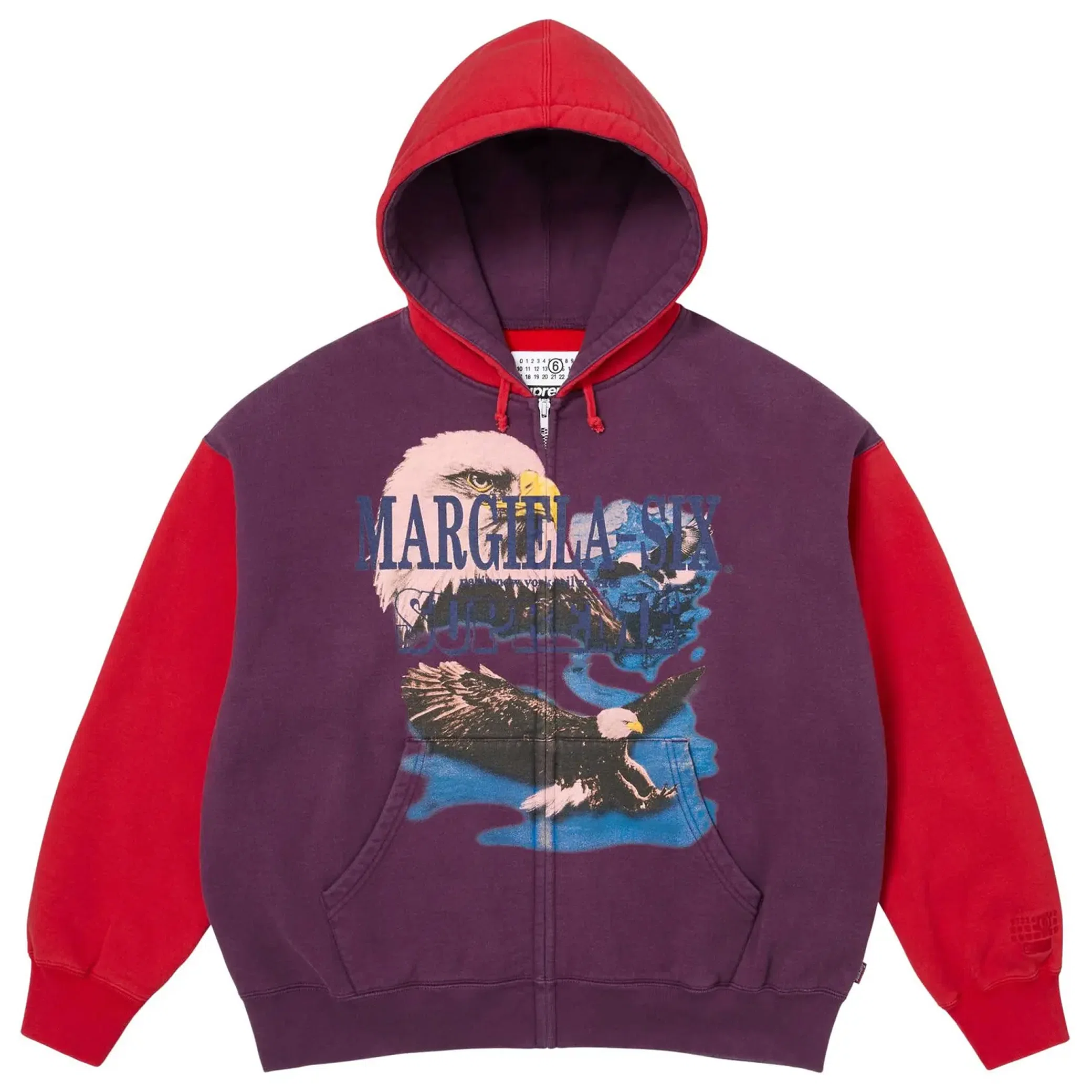 Худи Supreme MM6 Maison Margiela x Eagle Zip Up Hooded Sweatshirt "Purple" | Farsel