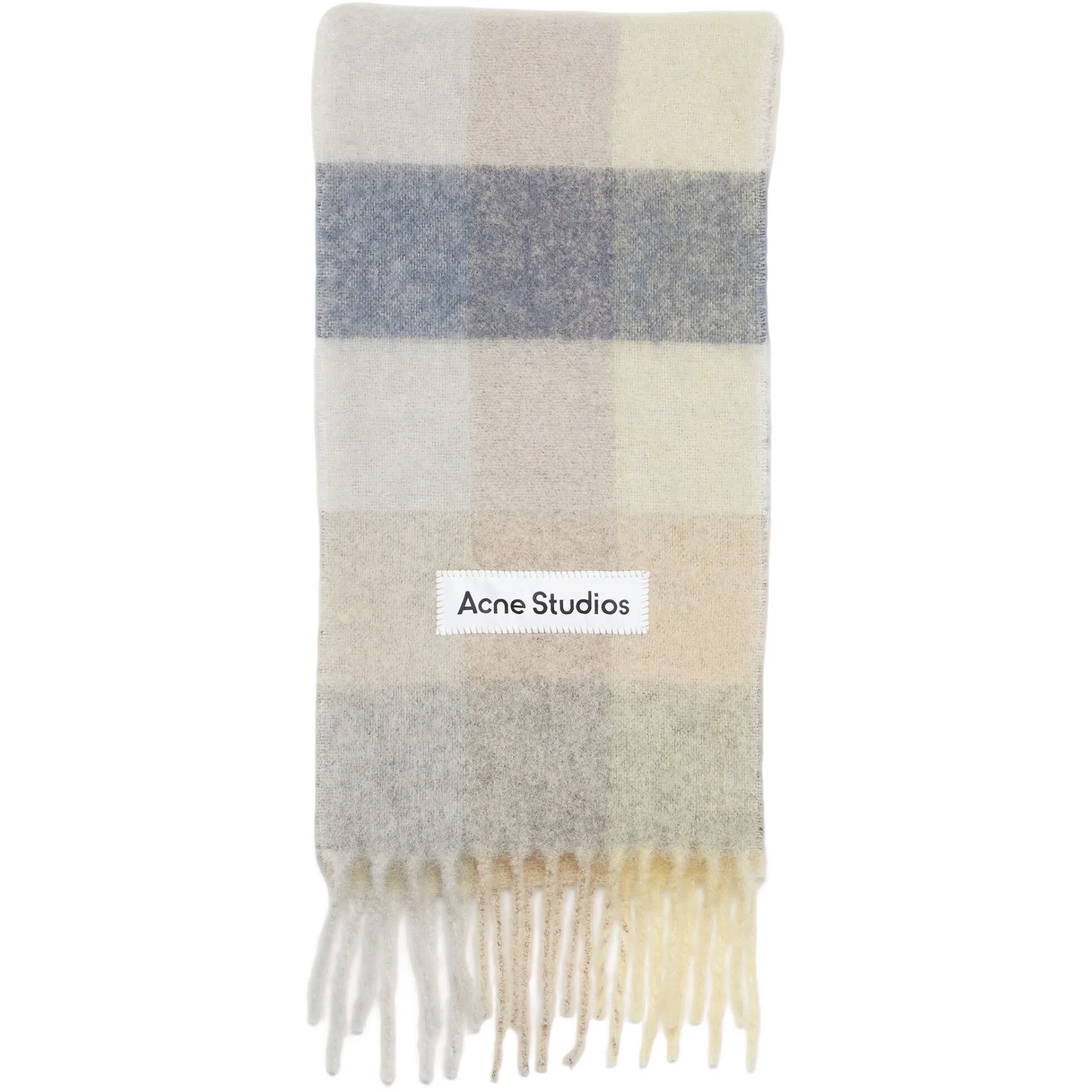 Шарфы Acne Studios Mohair Checked Scarf "Vanilla / beige / lavender" | Farsel