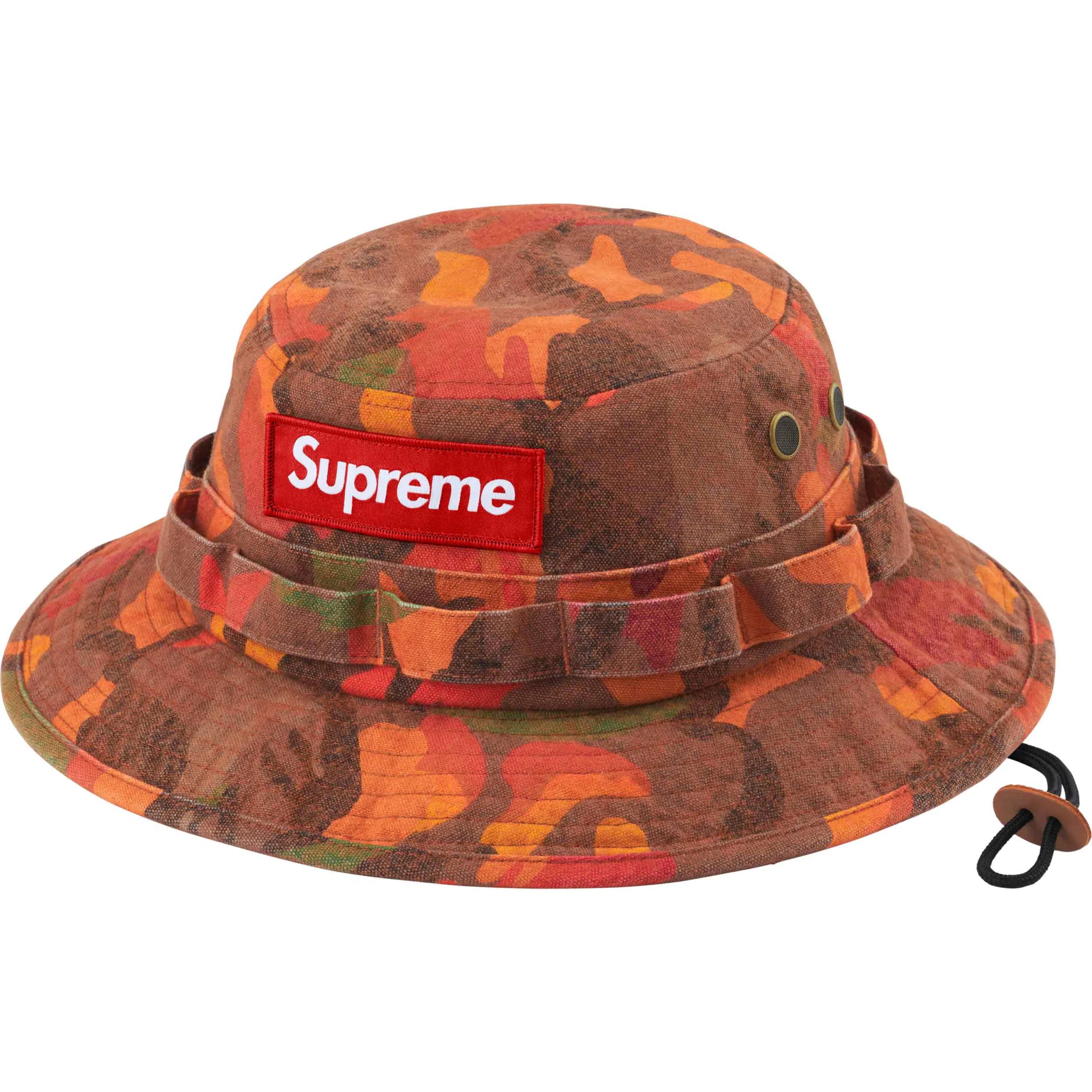 Панамы Supreme SS24 Washed Canvas Boonie "Orange Camo" | Farsel