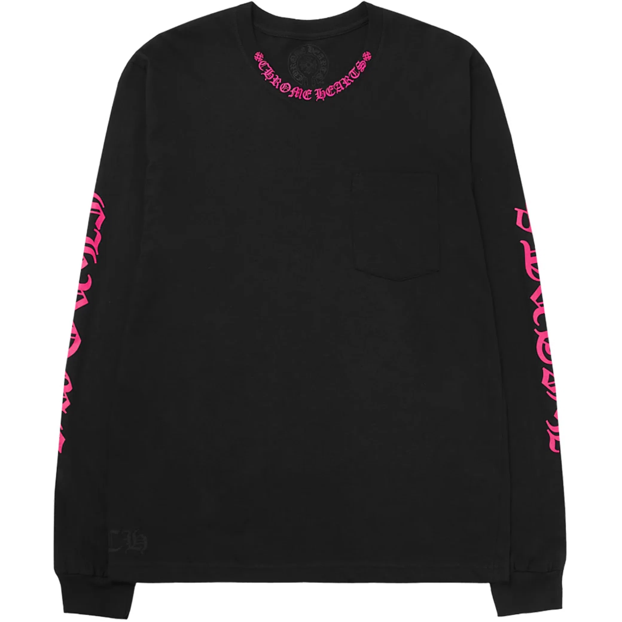 Лонгсливы Chrome Hearts Long Sleeve Pocket Crew "Hot Pink / Black" | Farsel