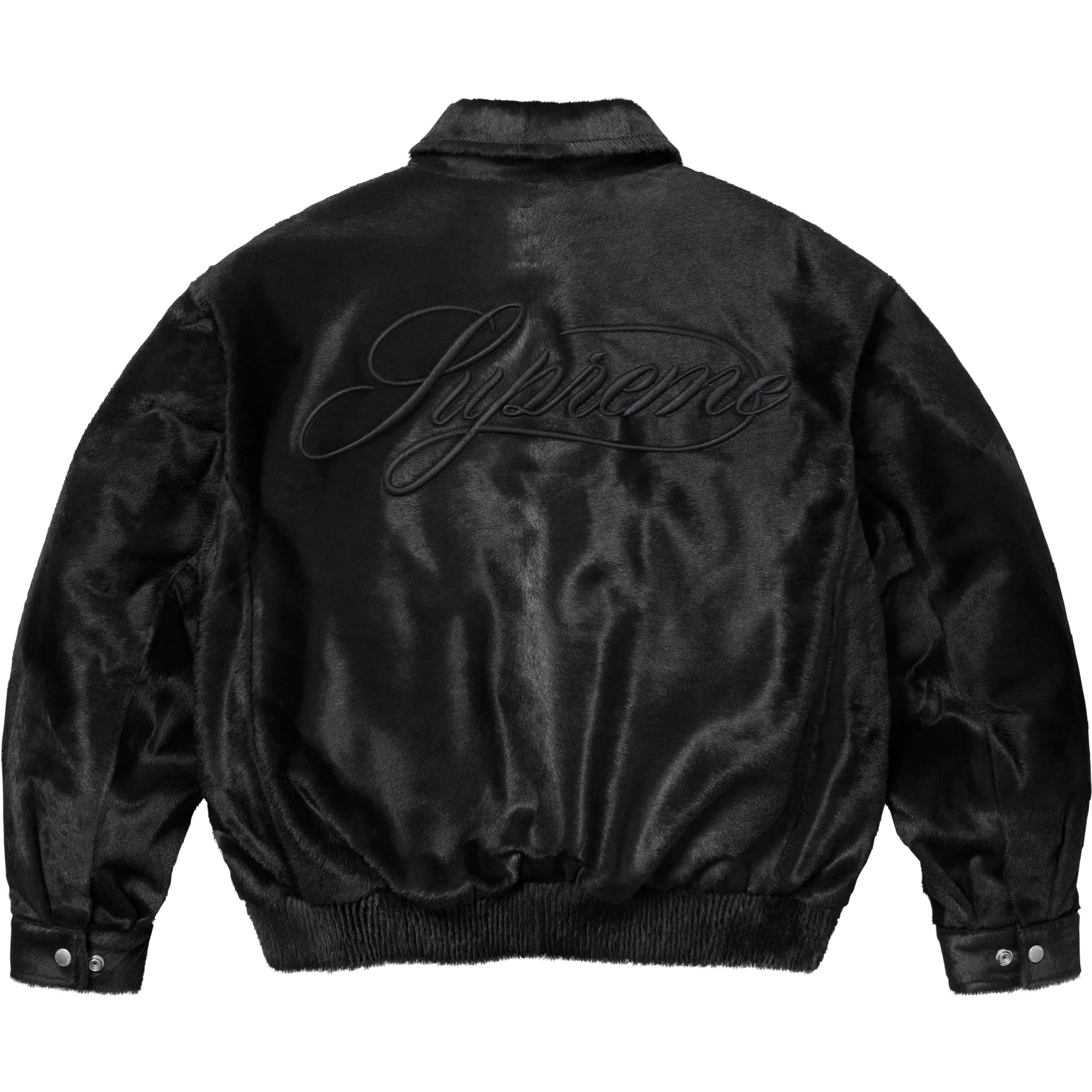  Supreme SS25 Ponyhair Varsity Jacket "Black" | Farsel