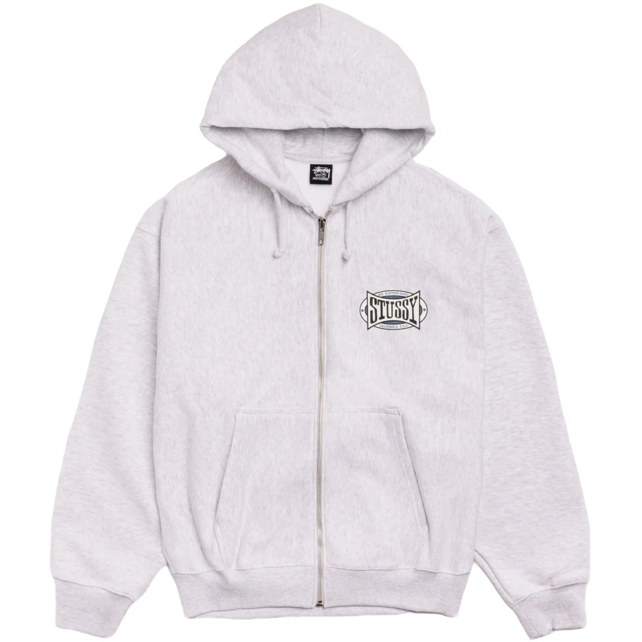 Худи Stussy Champion Oval Zip Hoodie "Ash Heather" | Farsel