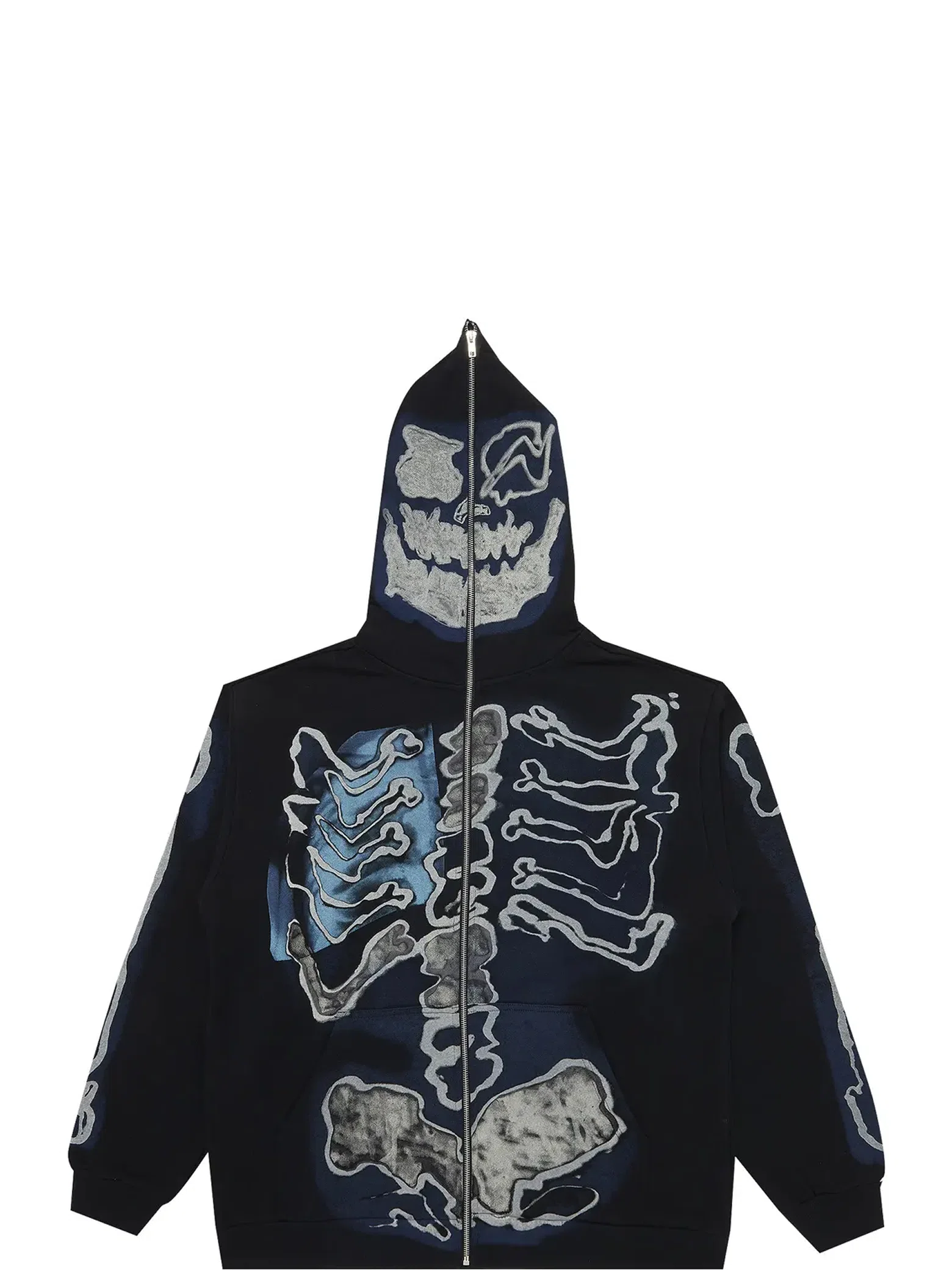 Худи Travis Scott FW21 Fragment Skeleton Graffiti Full Zip Hoodie "Black" | Farsel