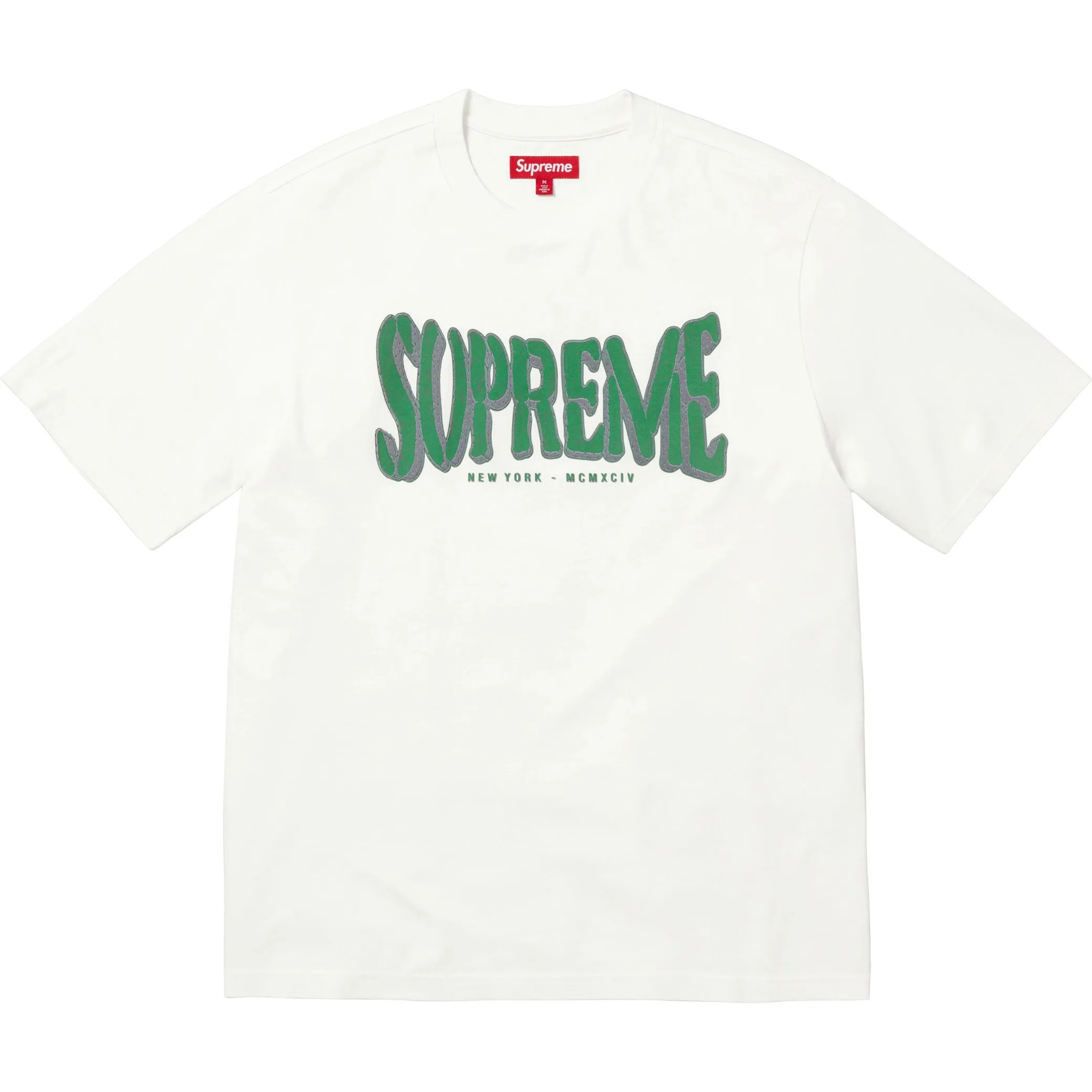  Supreme SS25 Flocked Washed S/S Top "White" | Farsel