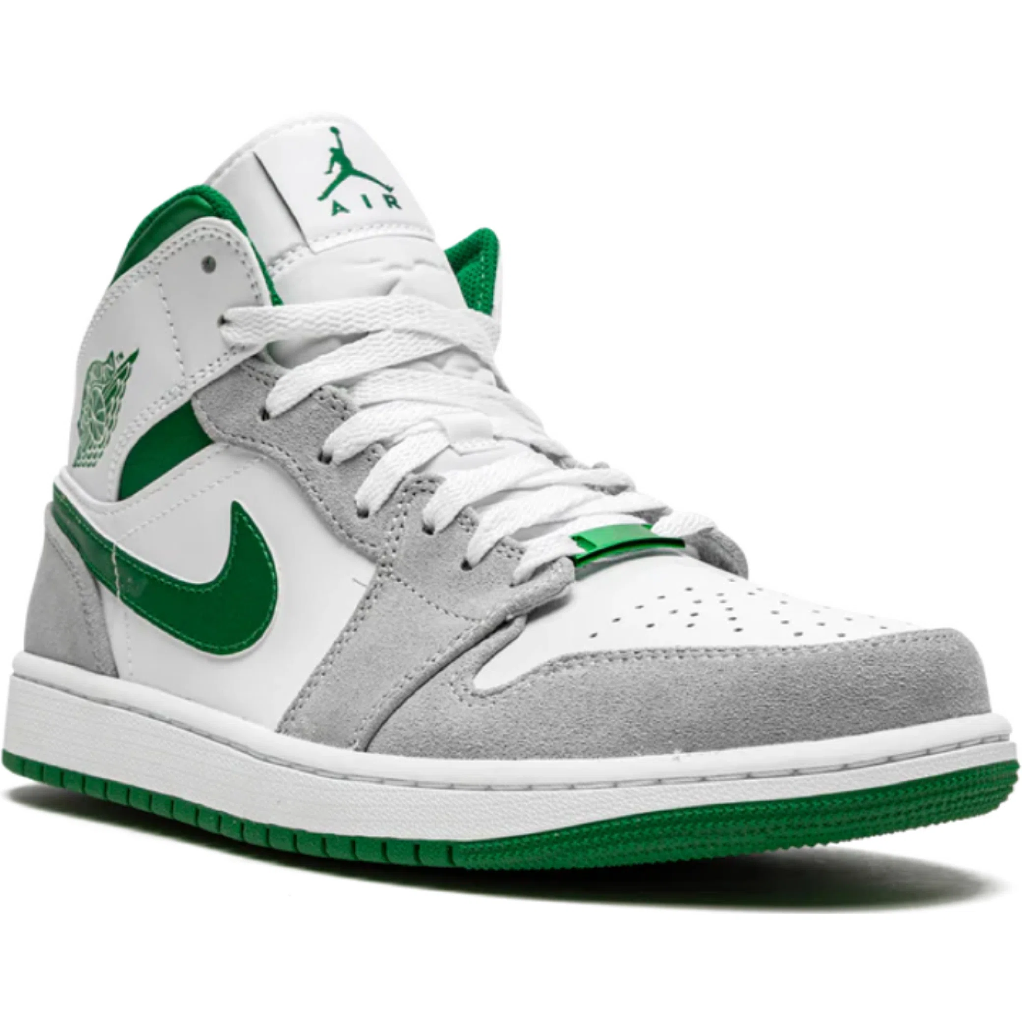 Кроссовки Nike Air Jordan 1 Mid SE "Grey / Pine Green / White" | Farsel