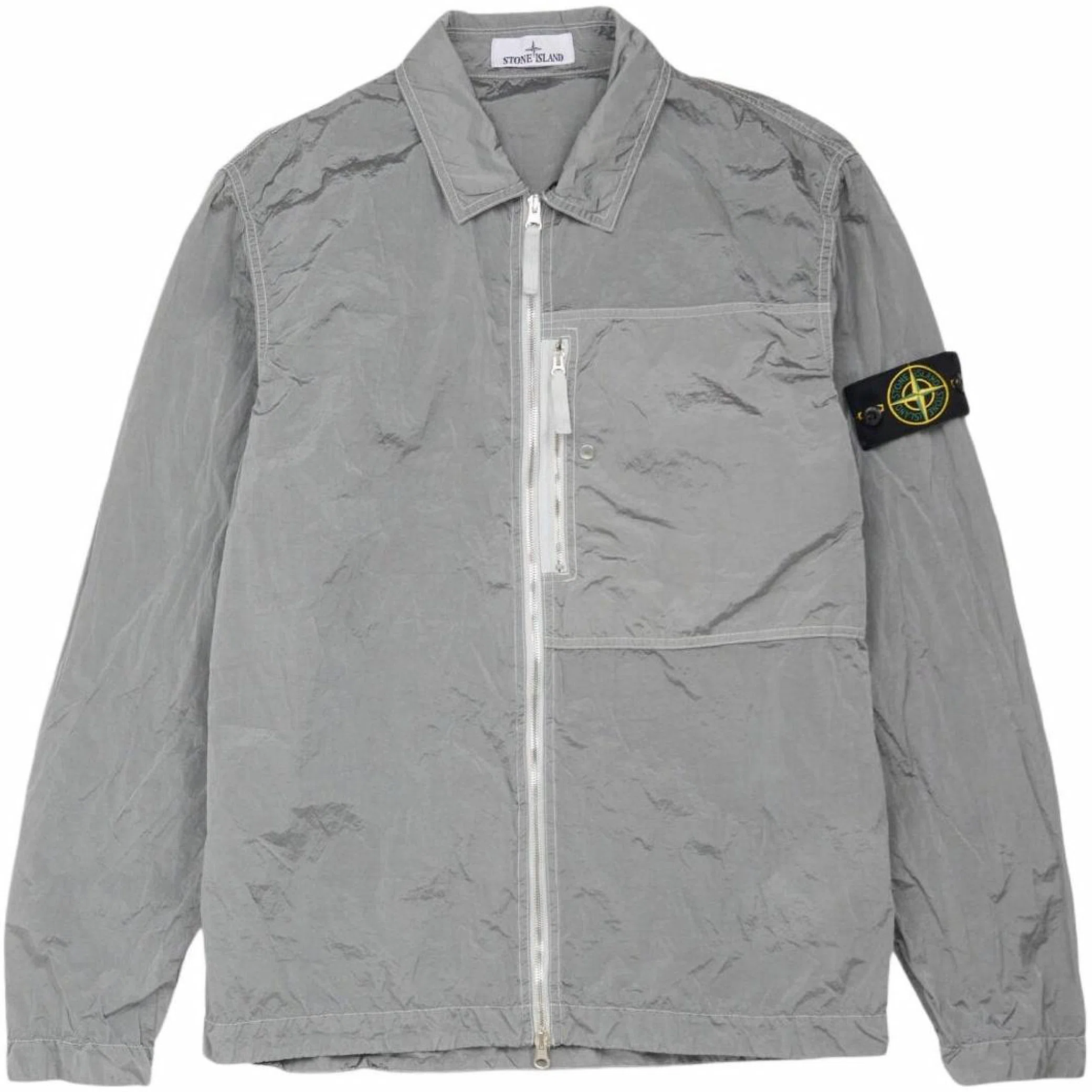 Рубашки Stone Island Nylon Metal In Econyl Overshirt "Pearl Grey" | Farsel