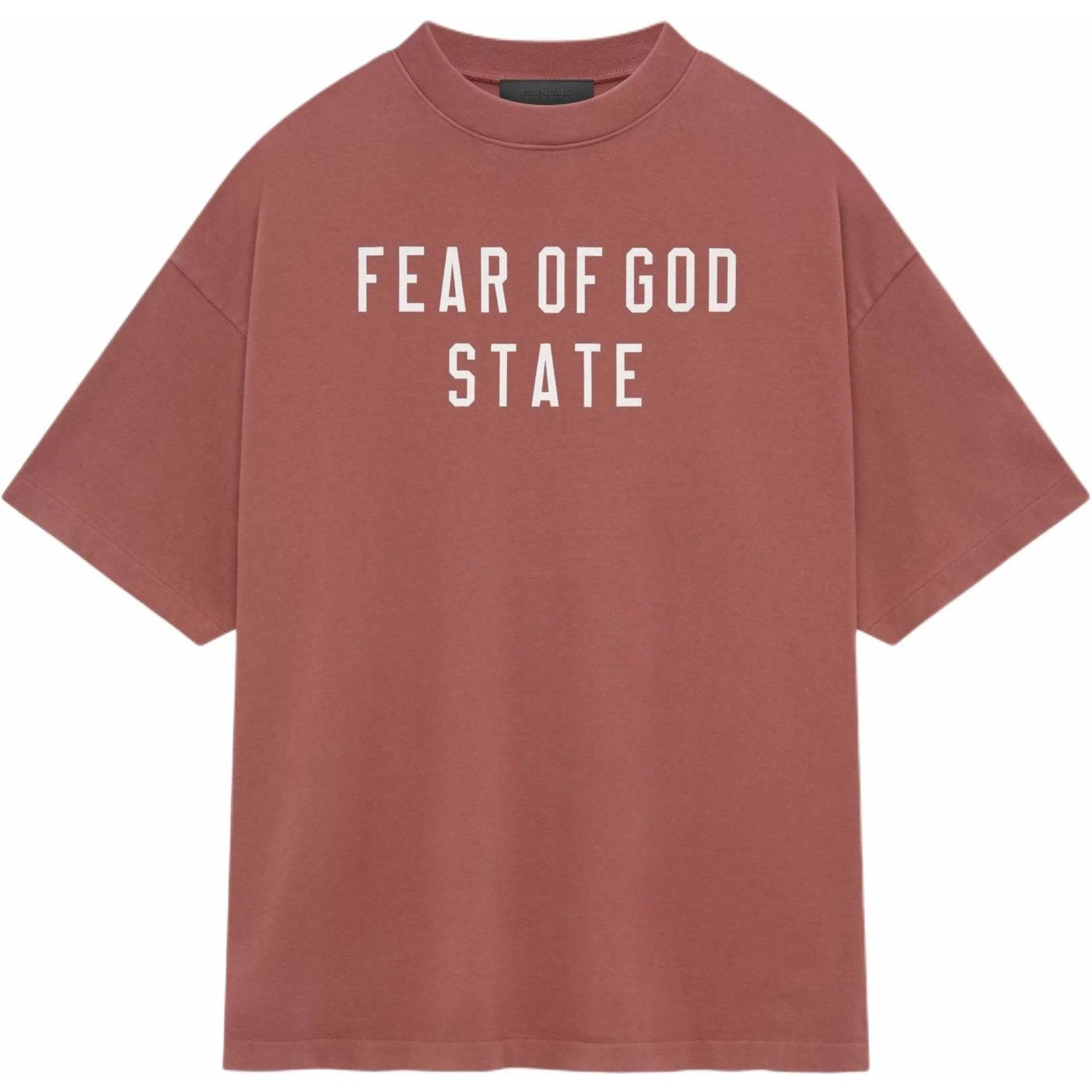  Fear of God FW24 Essentials Heavy Crewneck Tee "Crimson" | Farsel