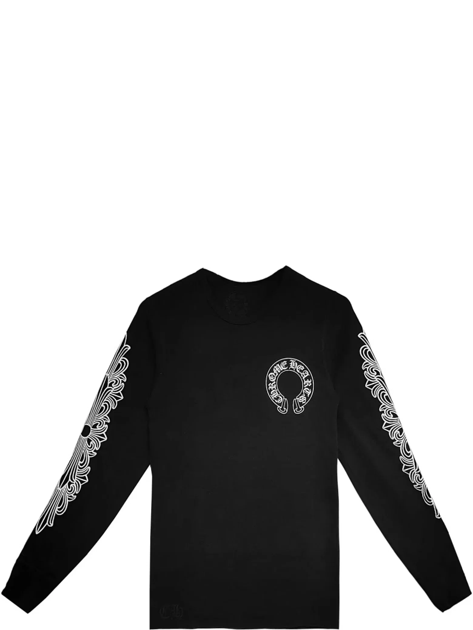 Лонгсливы Chrome Hearts Horseshoe Logo Floral Sleeve Waffle Thermal L/S Tee "Black" | Farsel