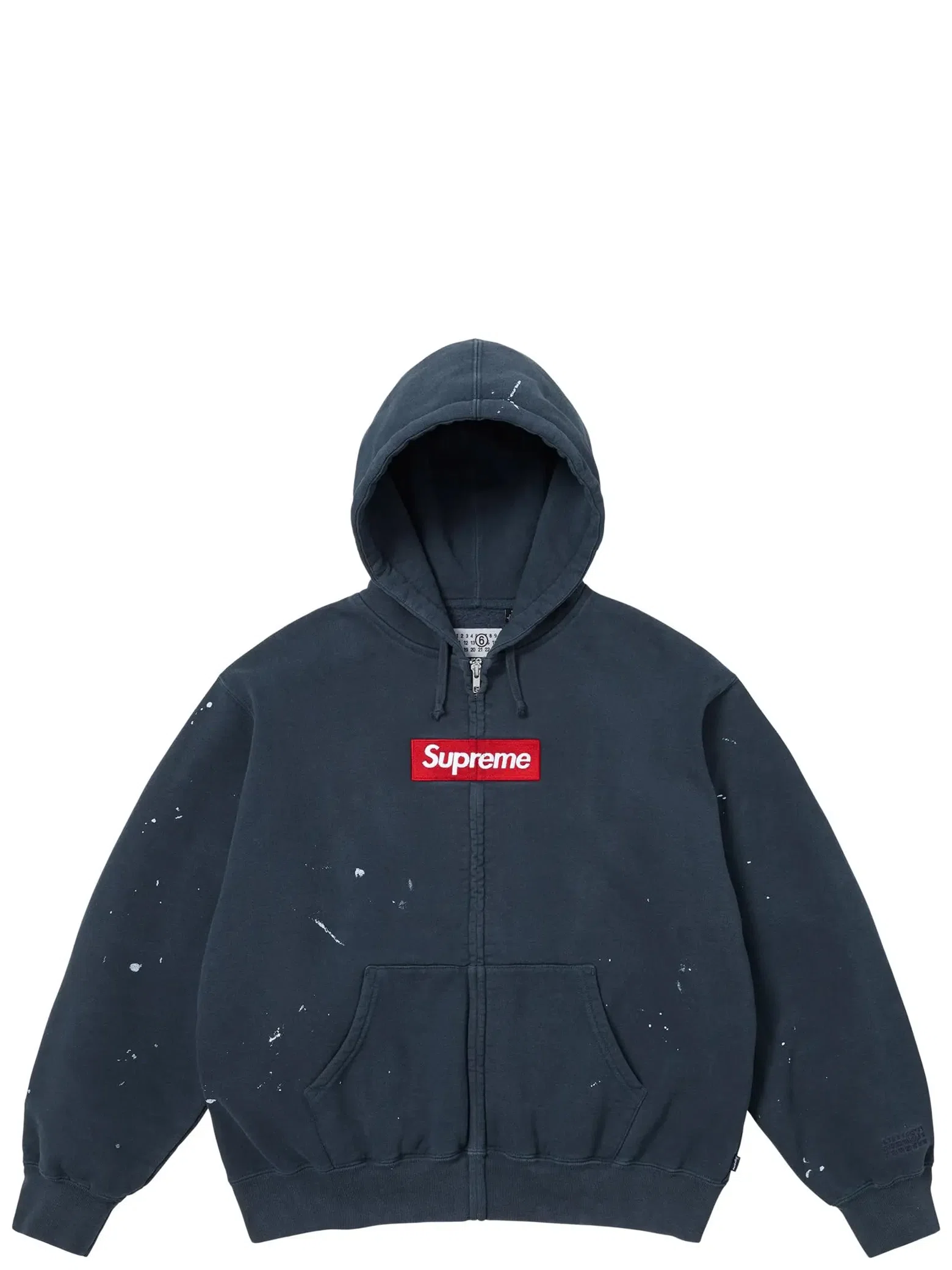 Худи Supreme SS26 MM6 Maison Margiela x Box Logo Zip Up Hooded Sweatshirt "Navy" | Farsel