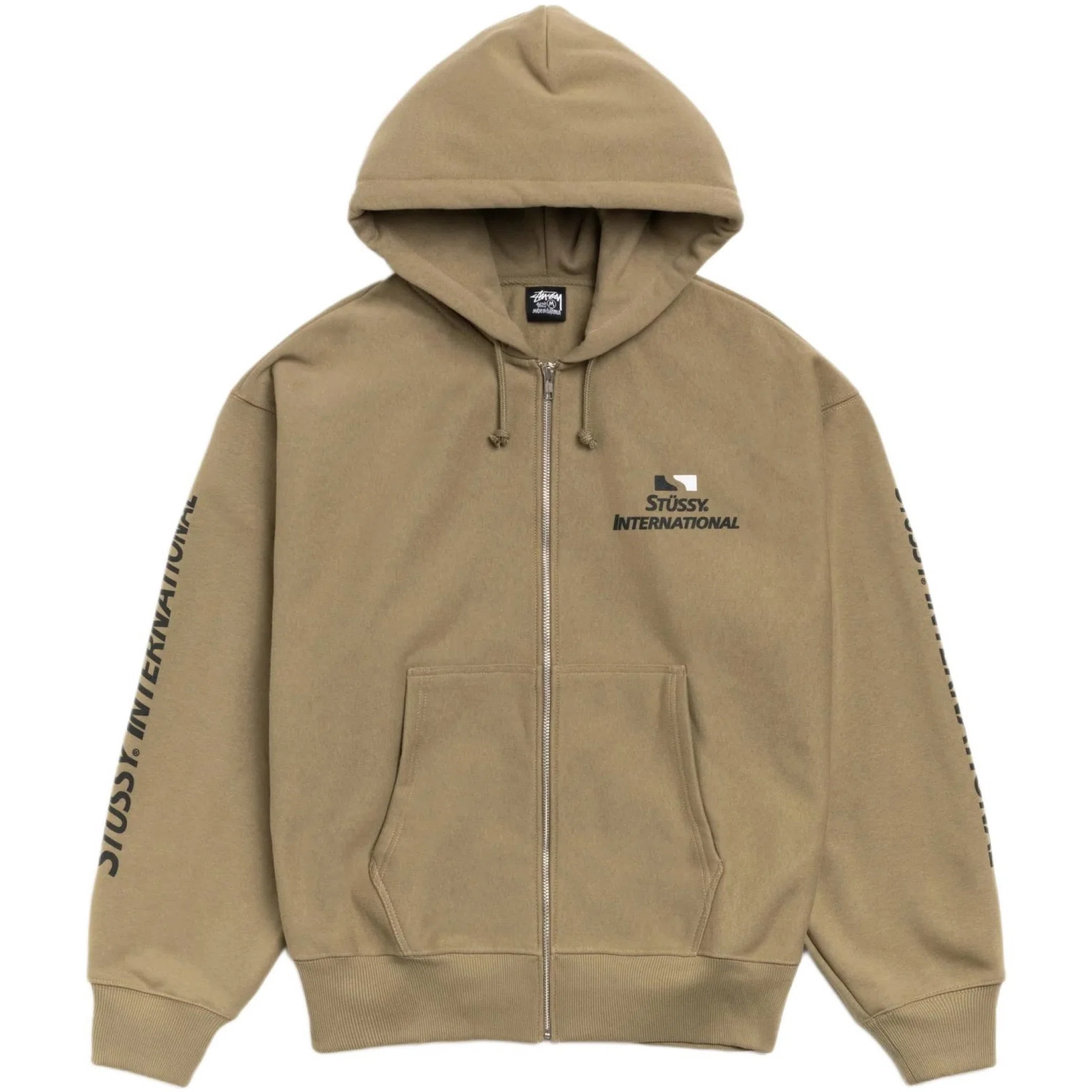 Худи Stussy International Zip Hoodie "Army" | Farsel