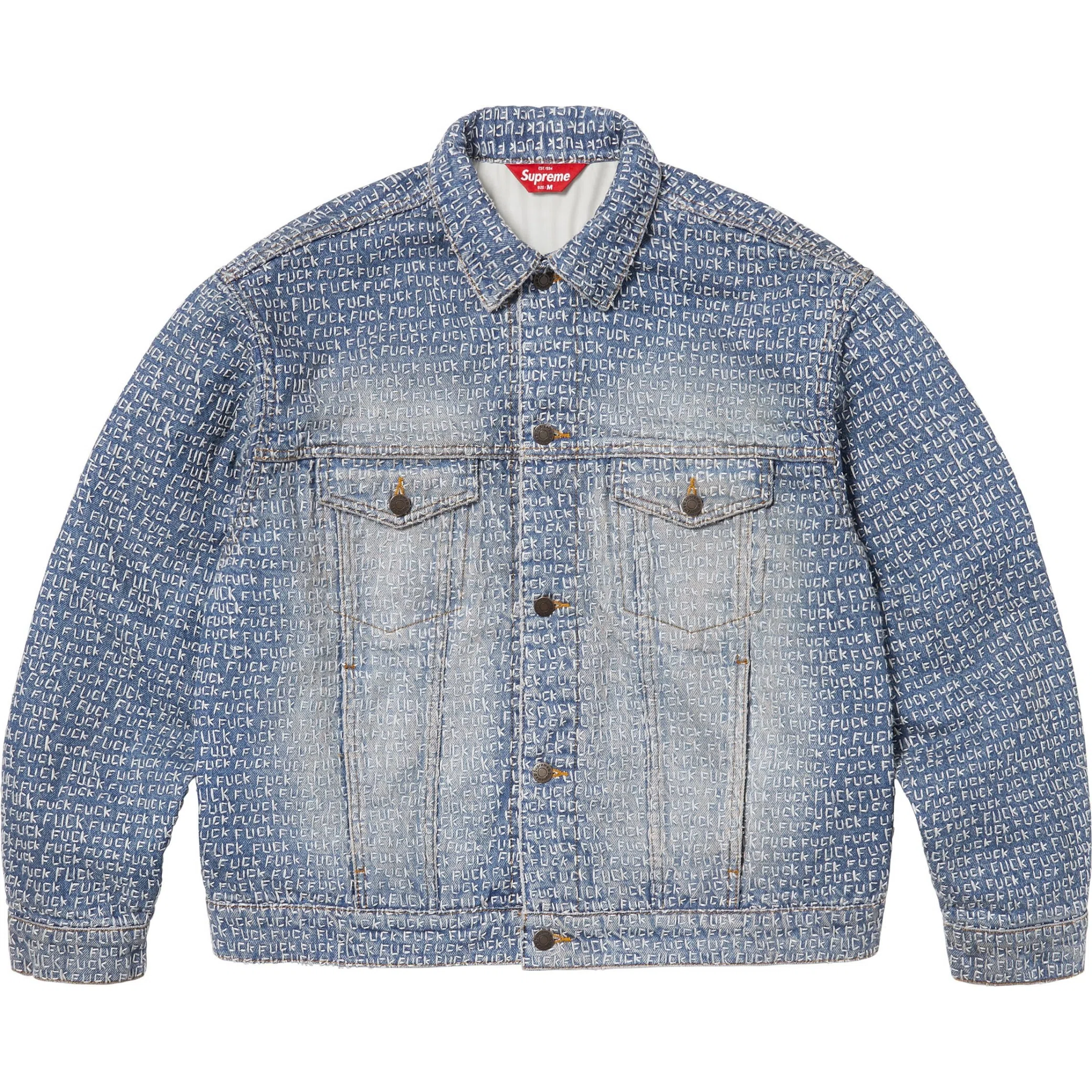 Supreme SS25 Fuck Stitch Denim Trucker Jacket "Blue" | Farsel