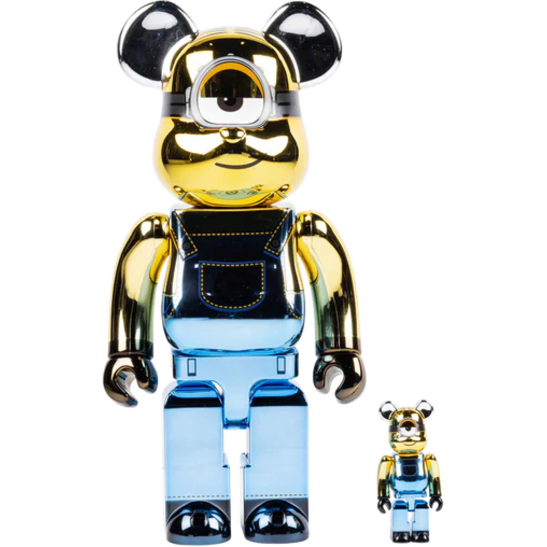 Игрушки Medicom Toy Minions Stuart Chrome Ver. "100% & 400% Set" | Farsel