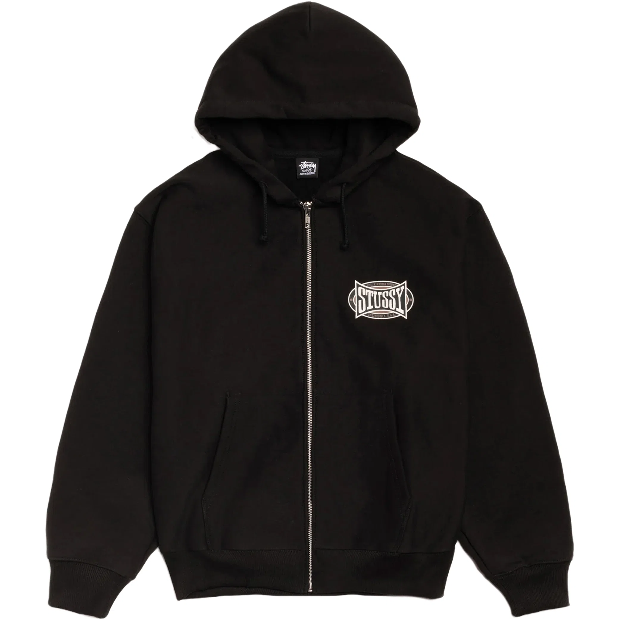 Худи Stussy Champion Oval Zip Hoodie "Black" | Farsel