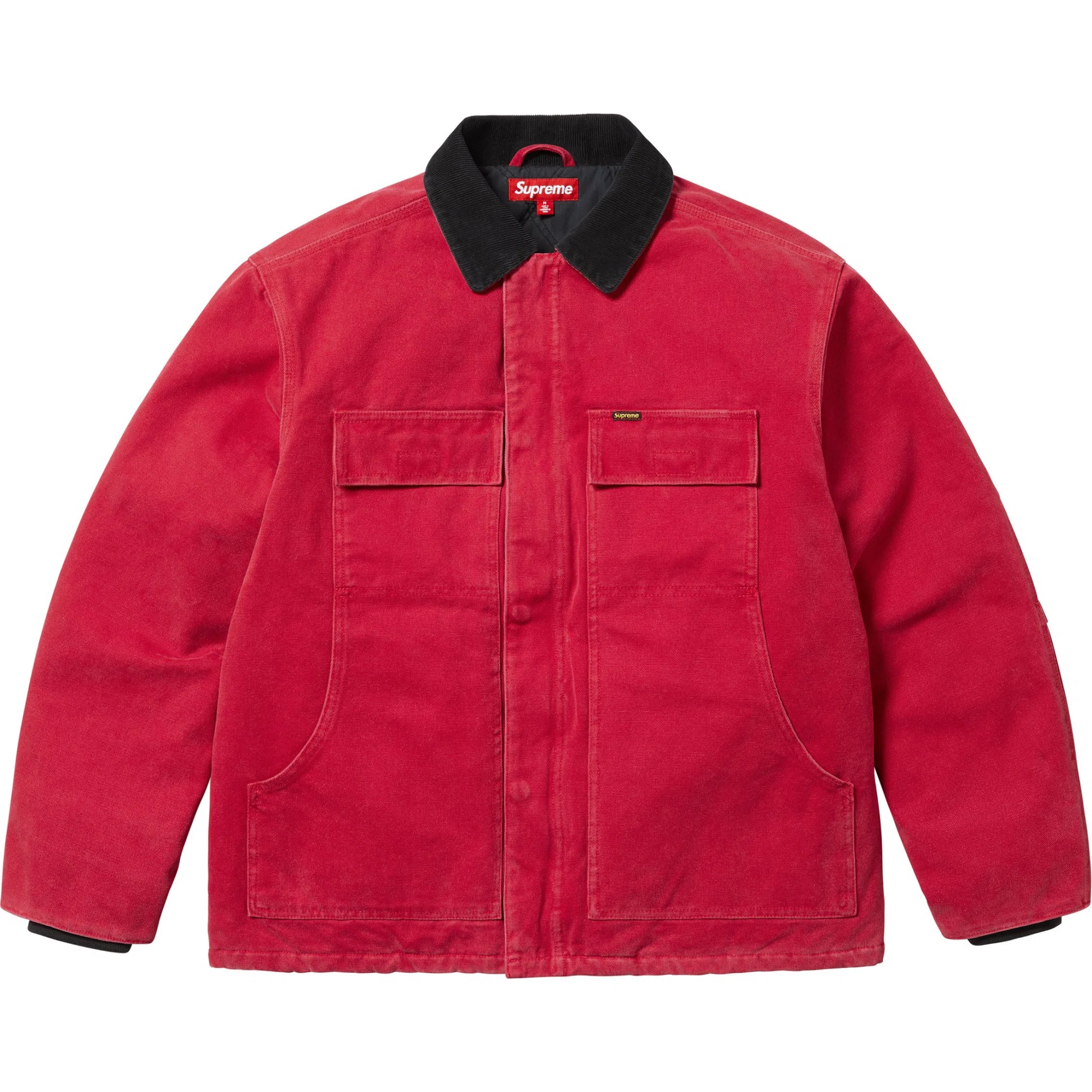  Supreme SS25 Old English Canvas Work Jacket "Red" | Farsel