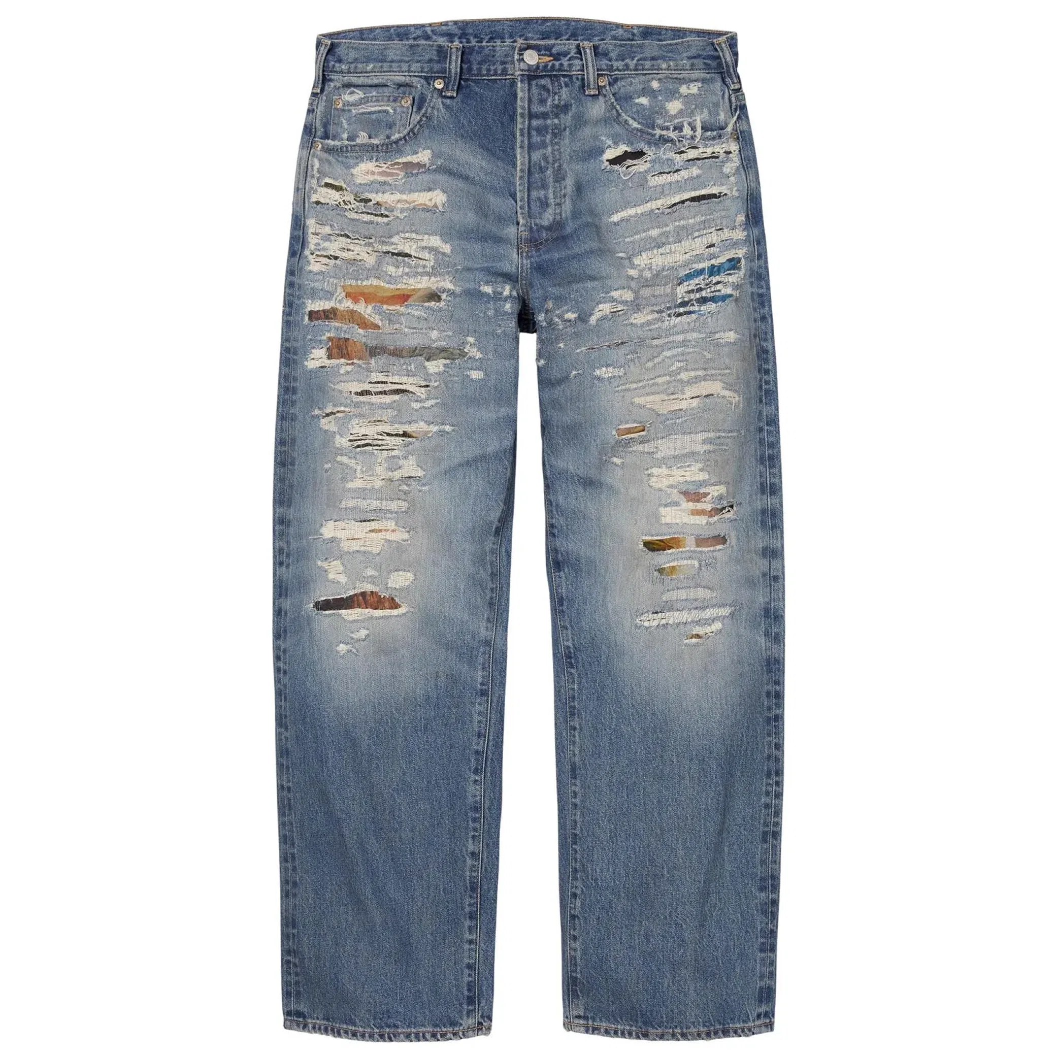 Джинсы Supreme MM6 Maison Margiela x Distressed Loose Fit Selvedge Jean "Washed Indigo" | Farsel