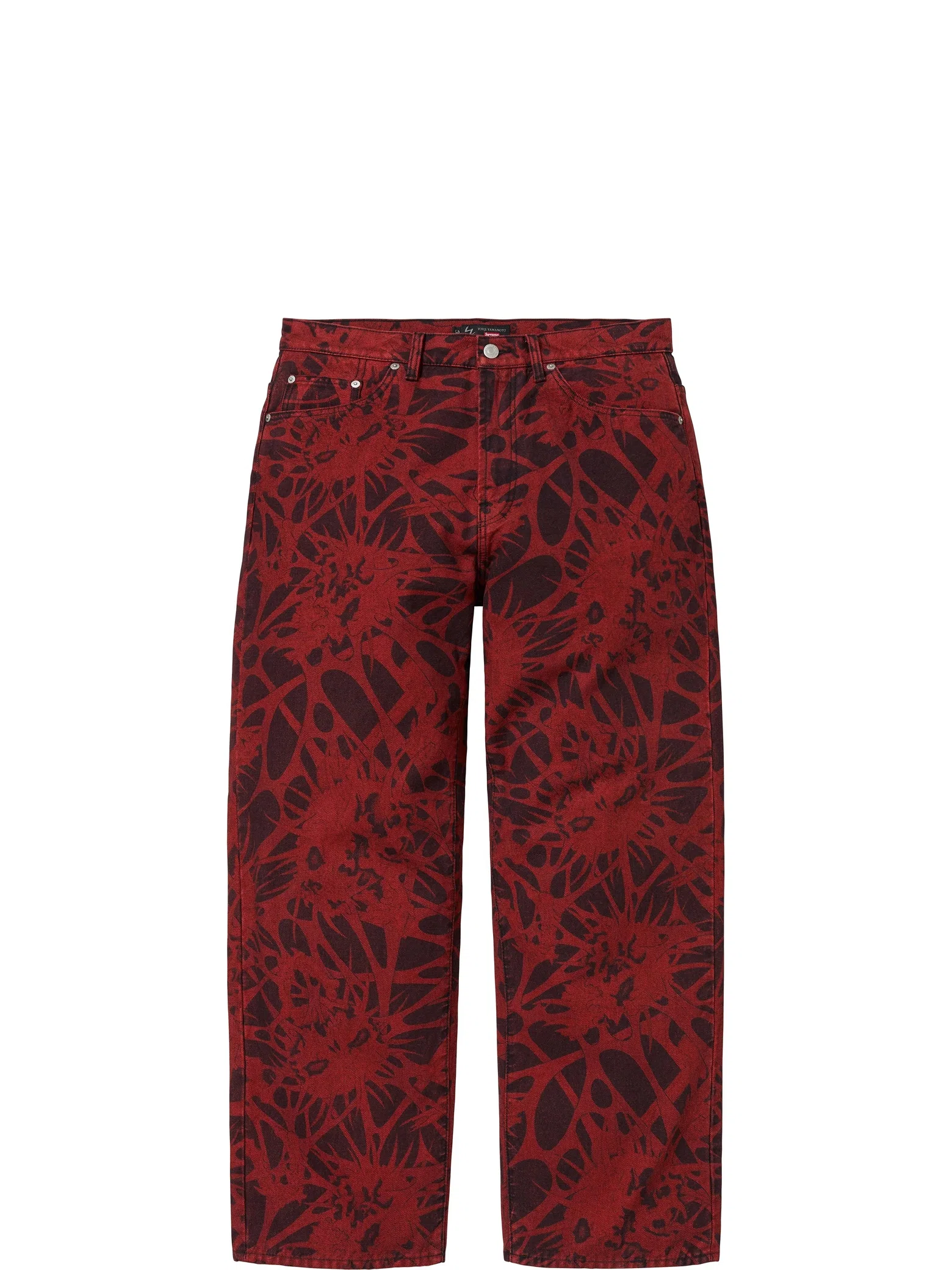 Джинсы Supreme FW25 Y’s Baggy Jean by Yohji Yamamoto "Overdyed Red" | Farsel