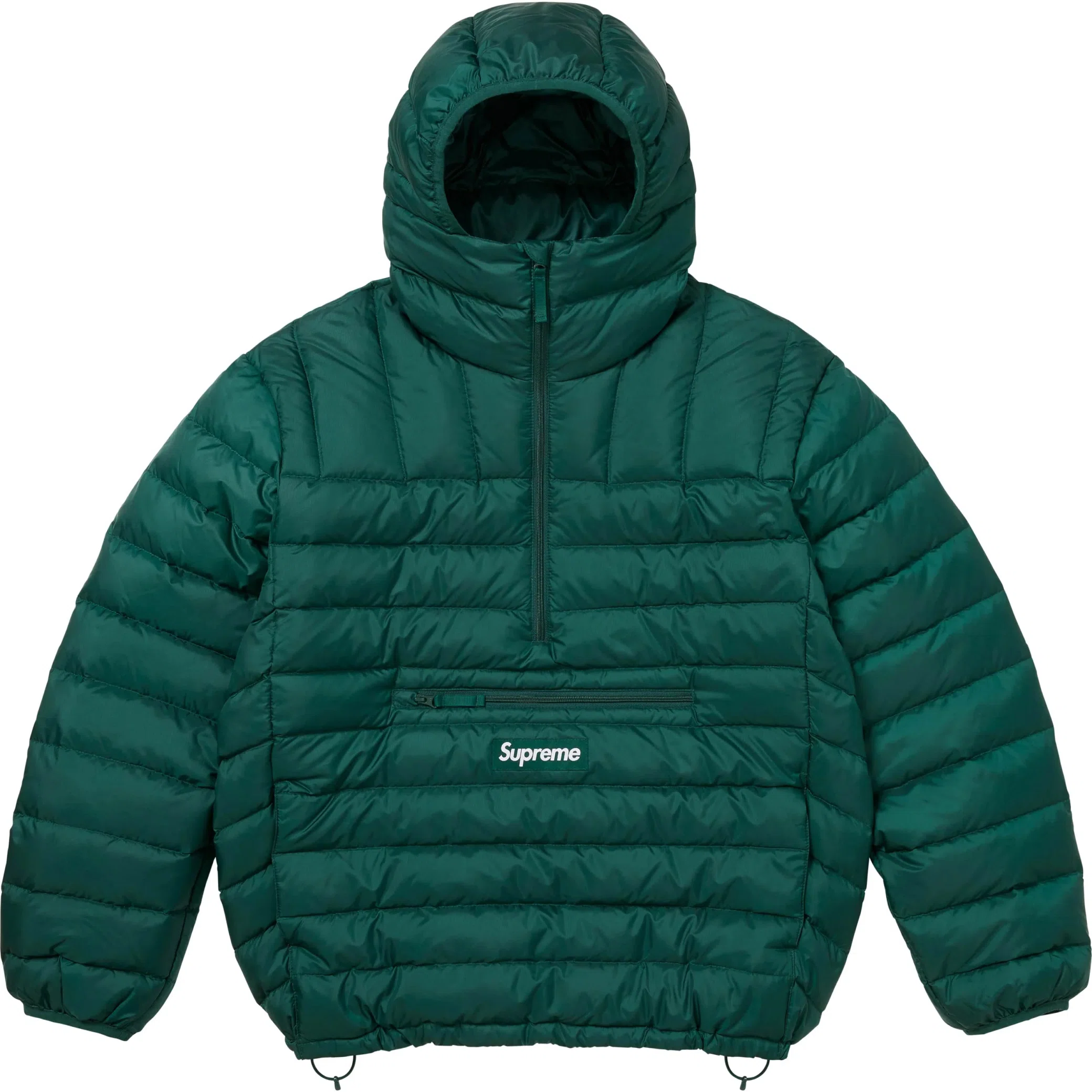 Куртки Supreme FW25 Micro Down Half Zip Hooded Pullover "Dark Green" | Farsel