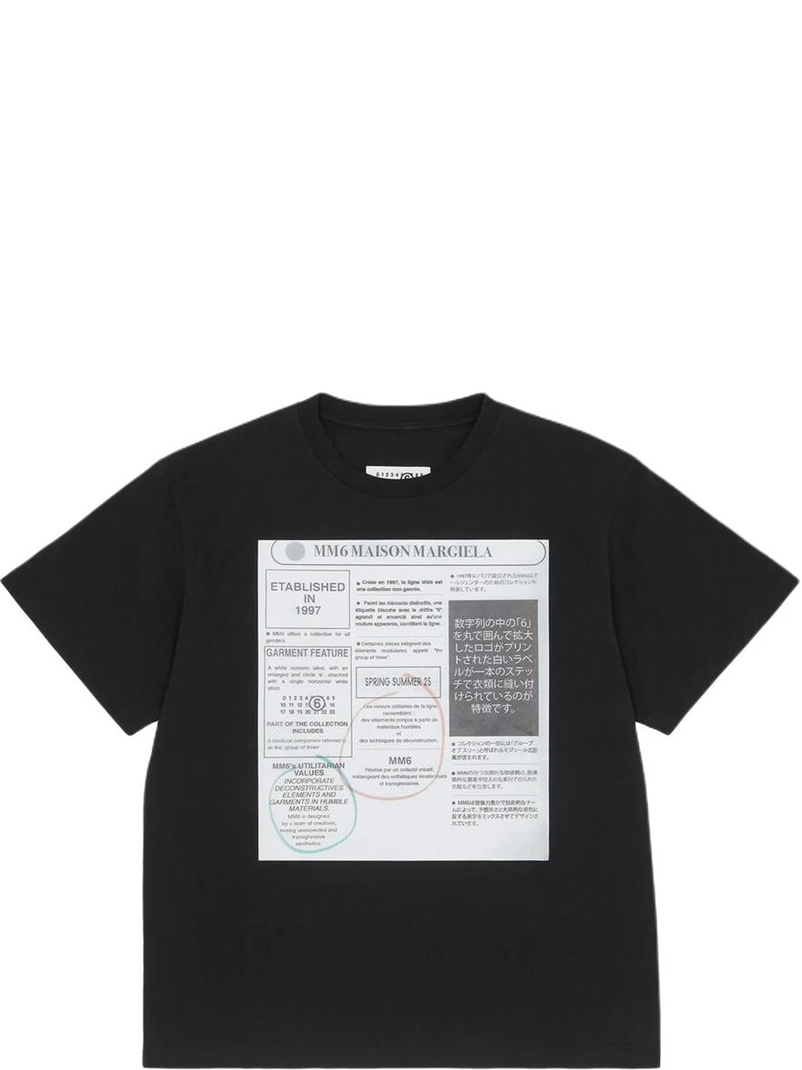 Футболки Maison Margiela MM6 SS25 Newspaper print T-shirt "Black" | Farsel