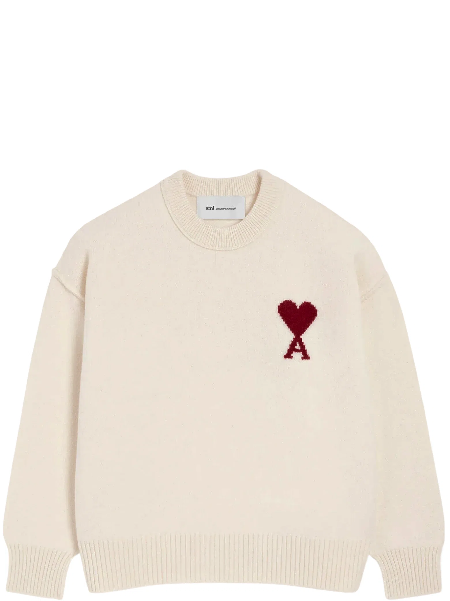 Свитеры Ami Paris Wool Ami De Coeur Crewneck Sweater "Red / White" | Farsel