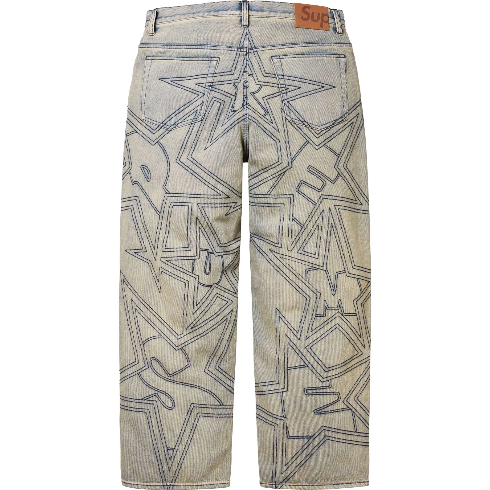 Джинсы Supreme SS25 Stars Topstitch Baggy Jean "Dirty" | Farsel