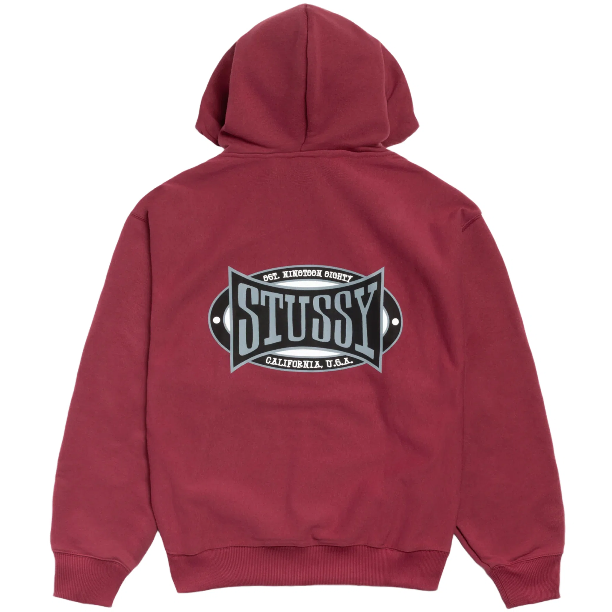 Худи Stussy Champion Oval Zip Hoodie "Wine" | Farsel