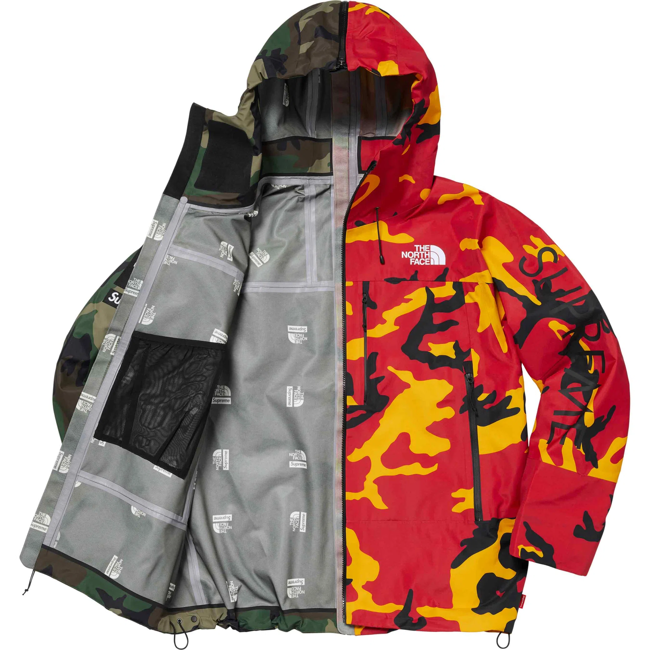  Supreme SS24 The North Face Split Taped Seam Shell Jacket "Camo" | Farsel