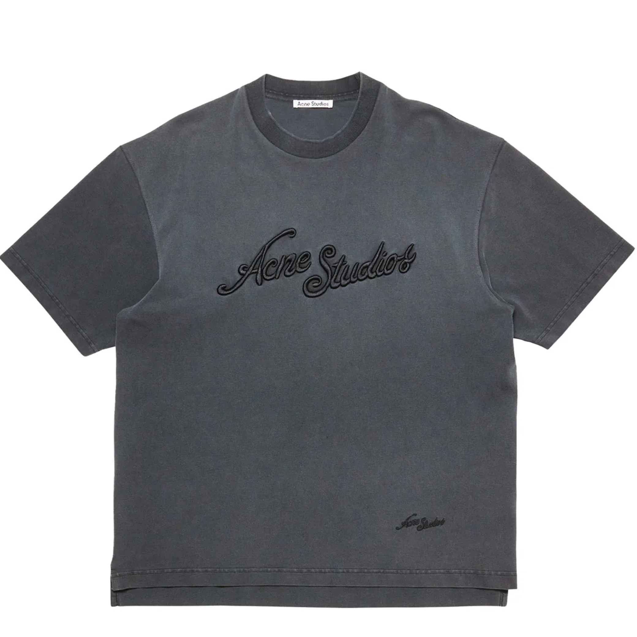 Футболки Acne Studios Relaxed fit logo T-shirt "Faded Black" | Farsel