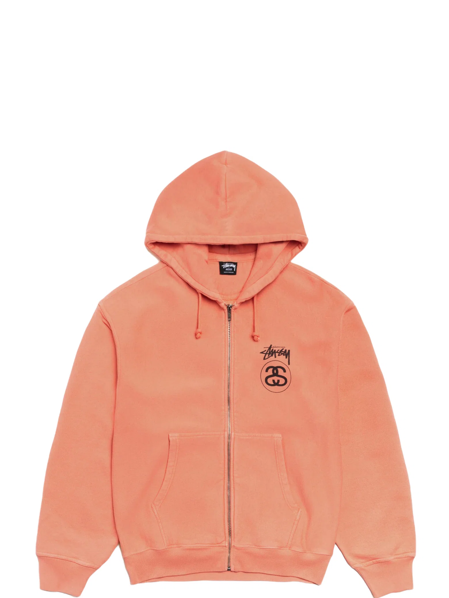 Худи Stussy Stock Link Zip Hoodie Pigment Dyed "Sherbert" | Farsel