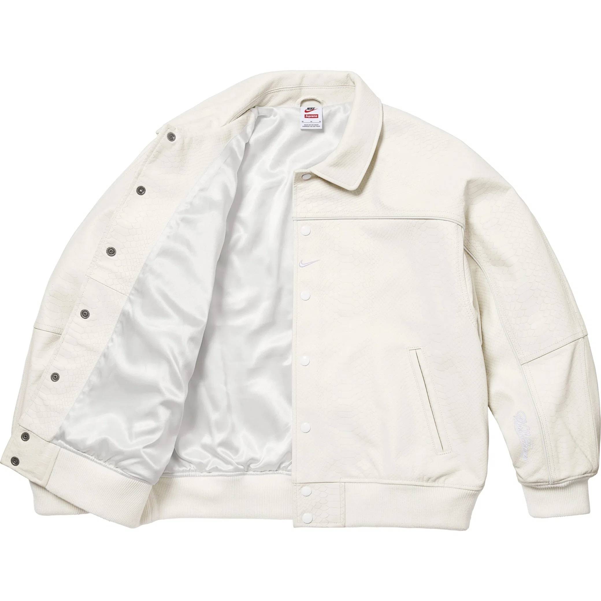  Supreme SS25 Nike Leather Varsity Jacket "Snakeskin" | Farsel