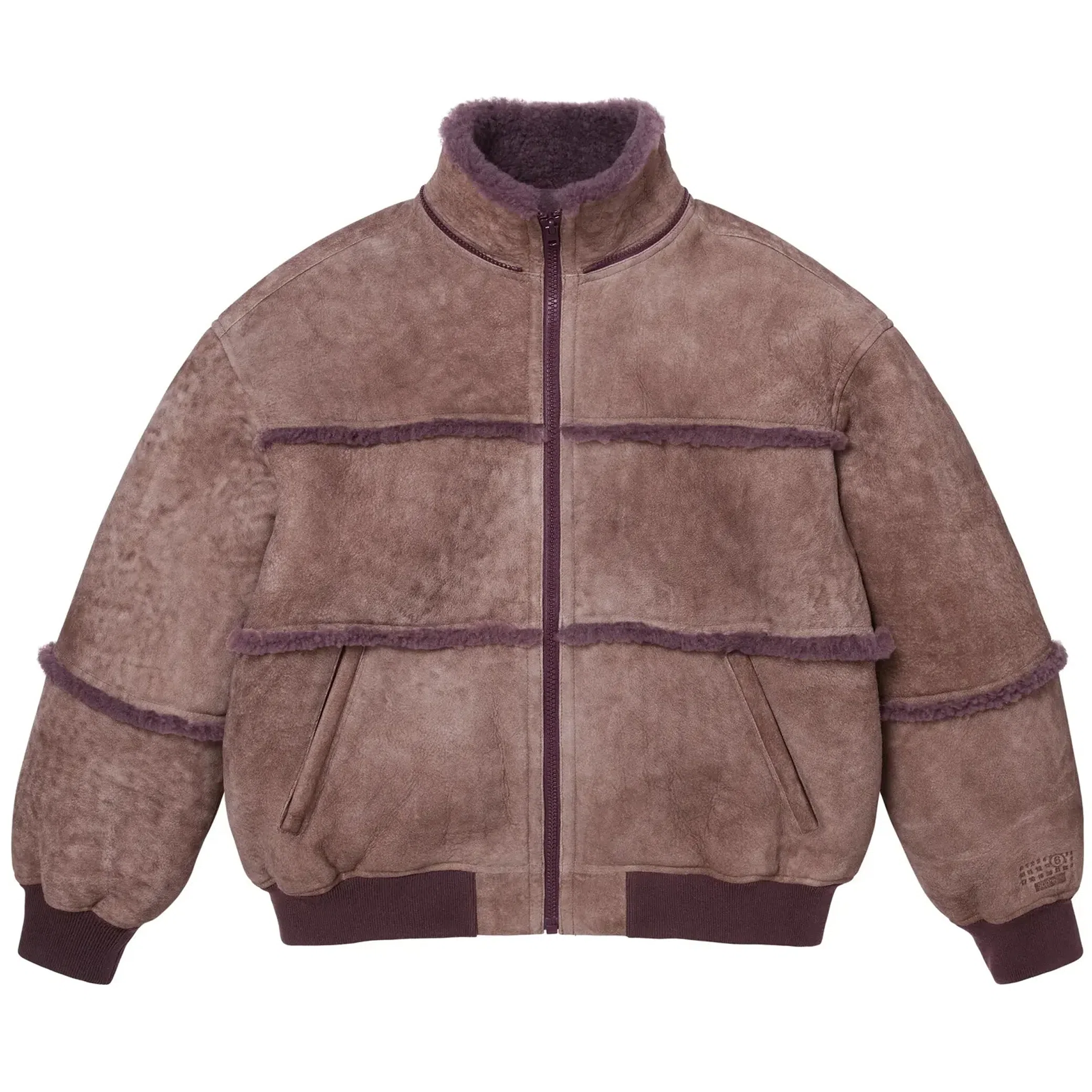 Куртки Supreme MM6 Maison Margiela x Hooded Shearling Bomber Jacket "Purple" | Farsel