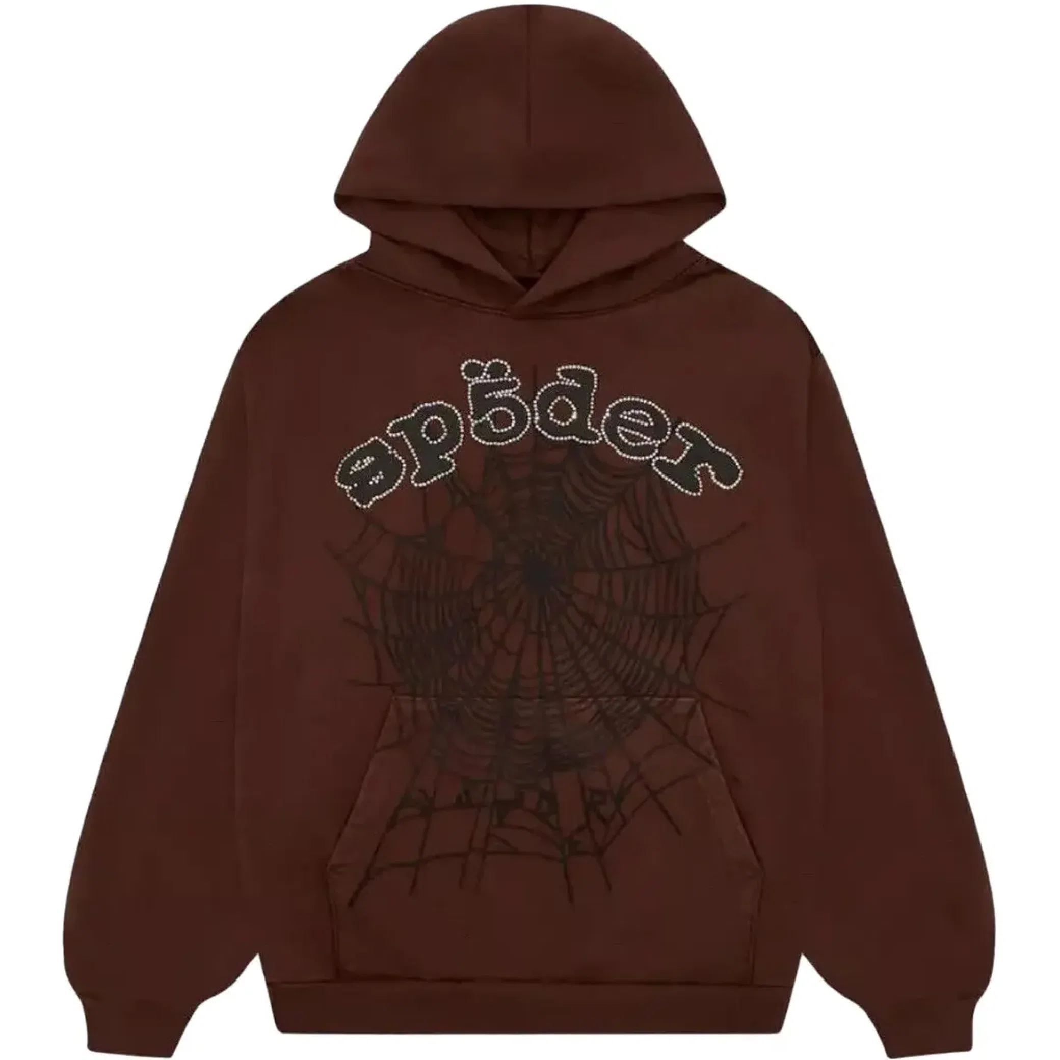 Худи Travis Scott FW24 Sp5der ComplexCon Exclusive Rhinestone Web Hoodie "Brown" | Farsel