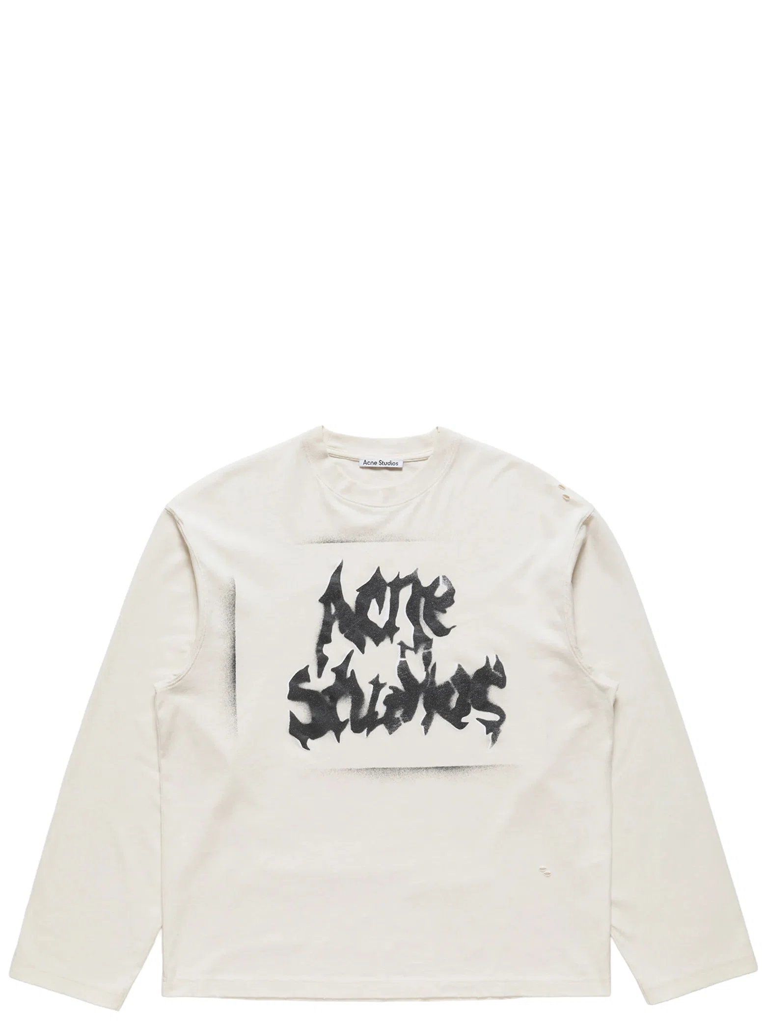 Лонгсливы Acne Studios Exford Long Sleeve Goth Logo T-Shirt "Dusty white" | Farsel