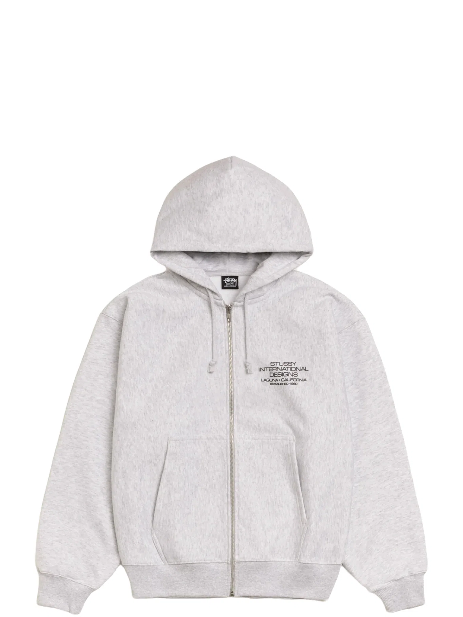 Худи Stussy International Designs Zip Hoodie "Ash Heather" | Farsel