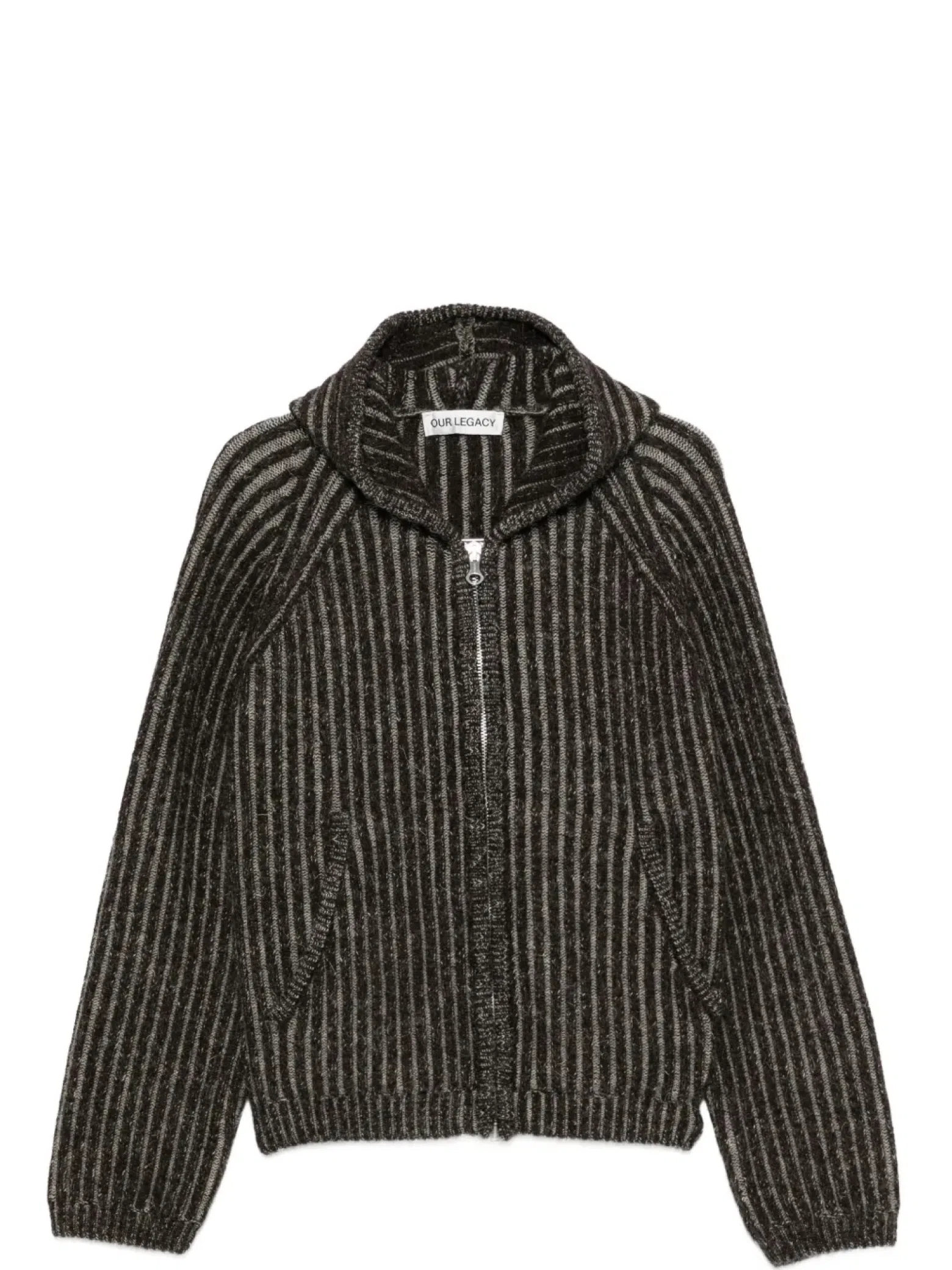 Свитеры Our Legacy Level Hood Stripe Isels Wool Coat "Vanise Brown" | Farsel