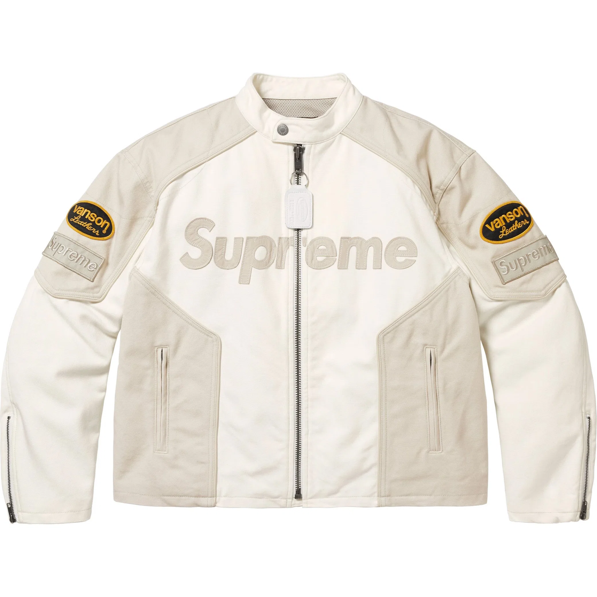  Supreme SS25 Vanson Leathers Cordura Cotton Jacket "White" | Farsel