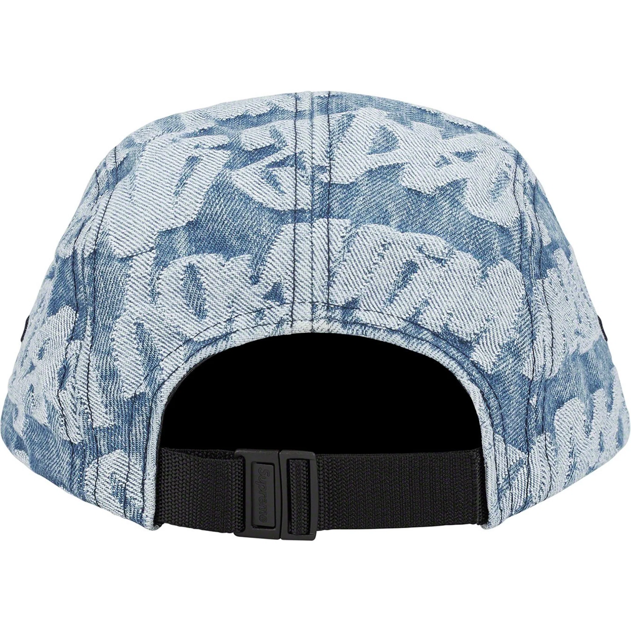  Supreme SS22 Fat Tip Jacquard Denim Camp Cap "Blue" | Farsel