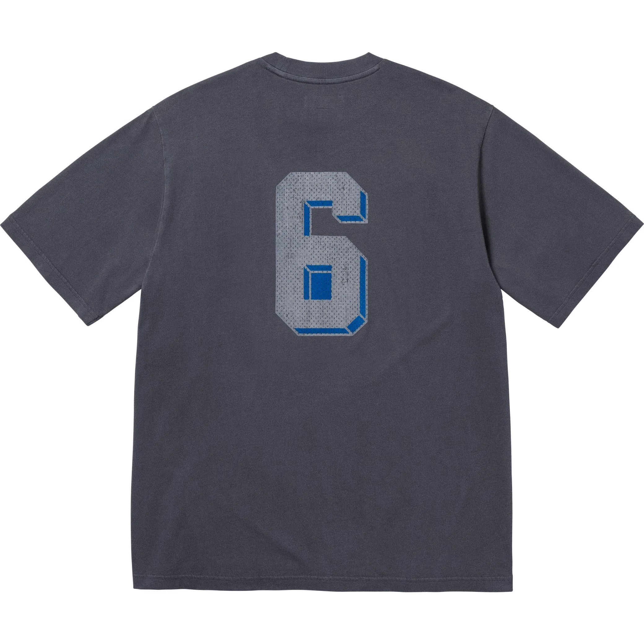 Футболки Supreme SS25 Flocked Washed S/S Top "Dusty Navy" | Farsel