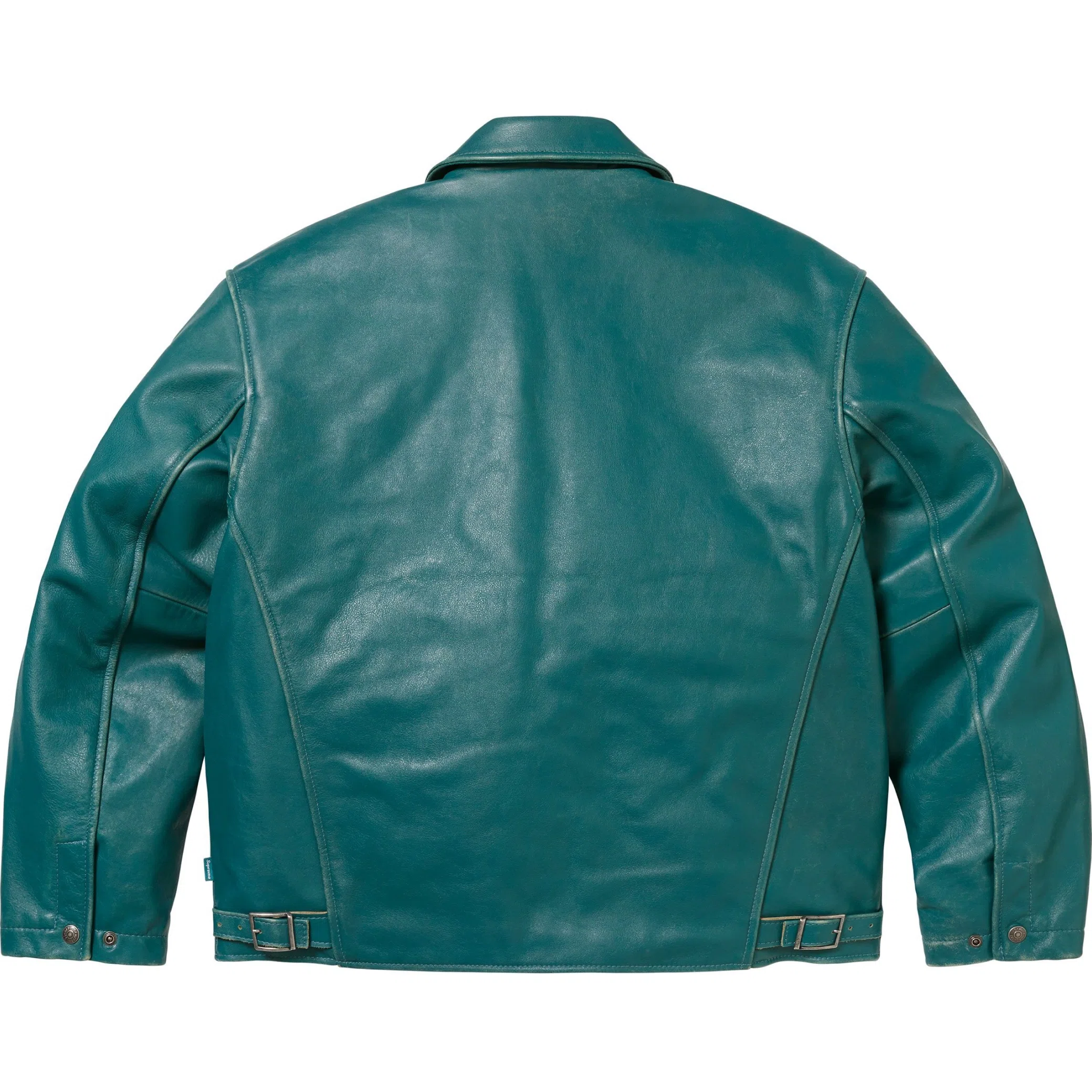  Supreme FW25 Schott Leather Racer Jacket "Teal" | Farsel