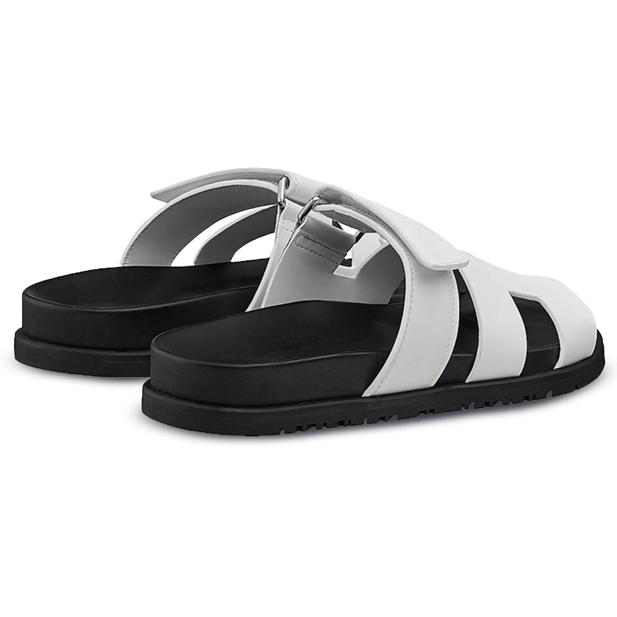 Сланцы Hermes Chypre Leather Slides WMNS "White" | Farsel