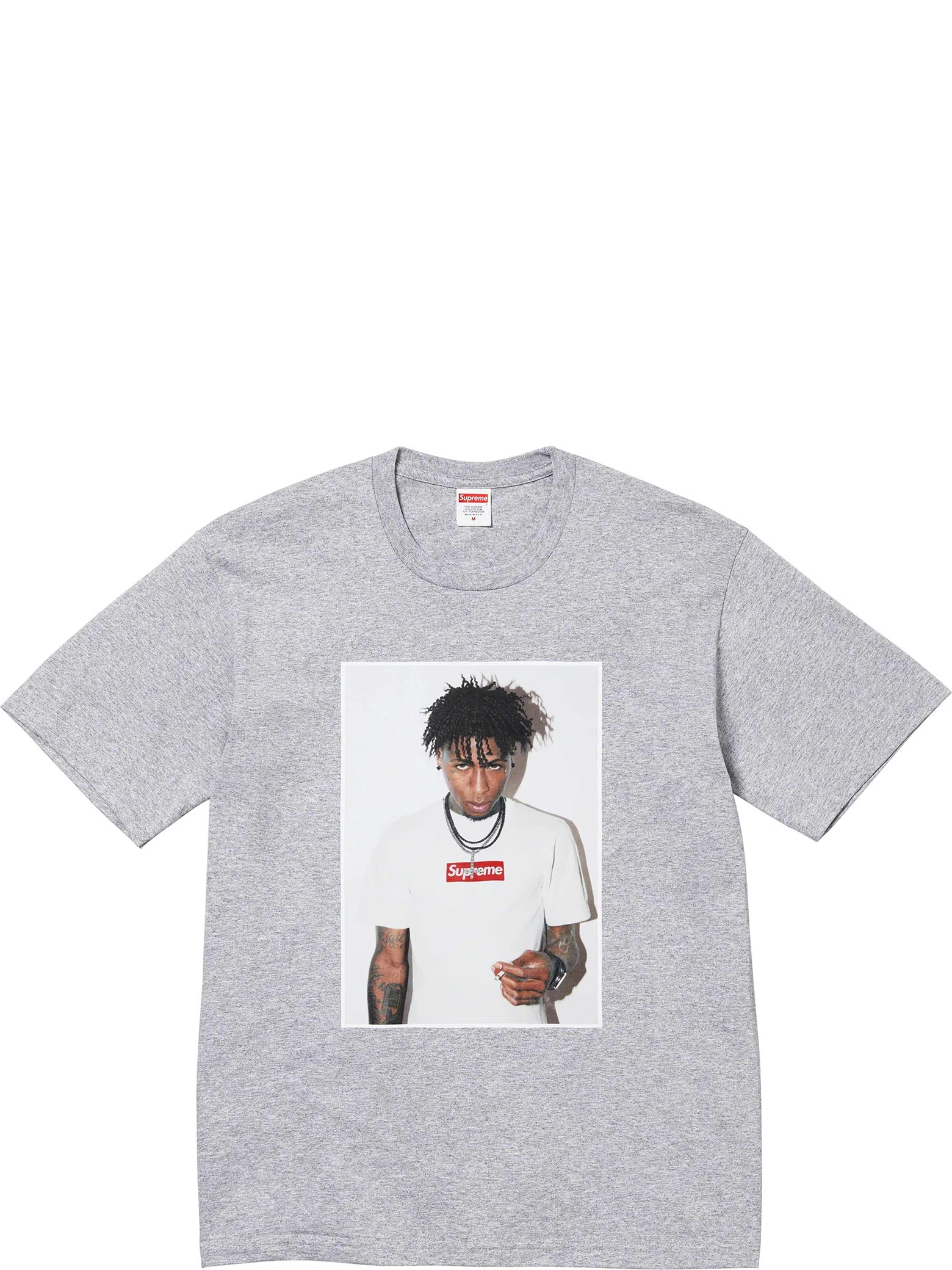 Футболки Supreme FW23 WEEK1 NBA YOUNGBOY Tee "Heather Grey" | Farsel
