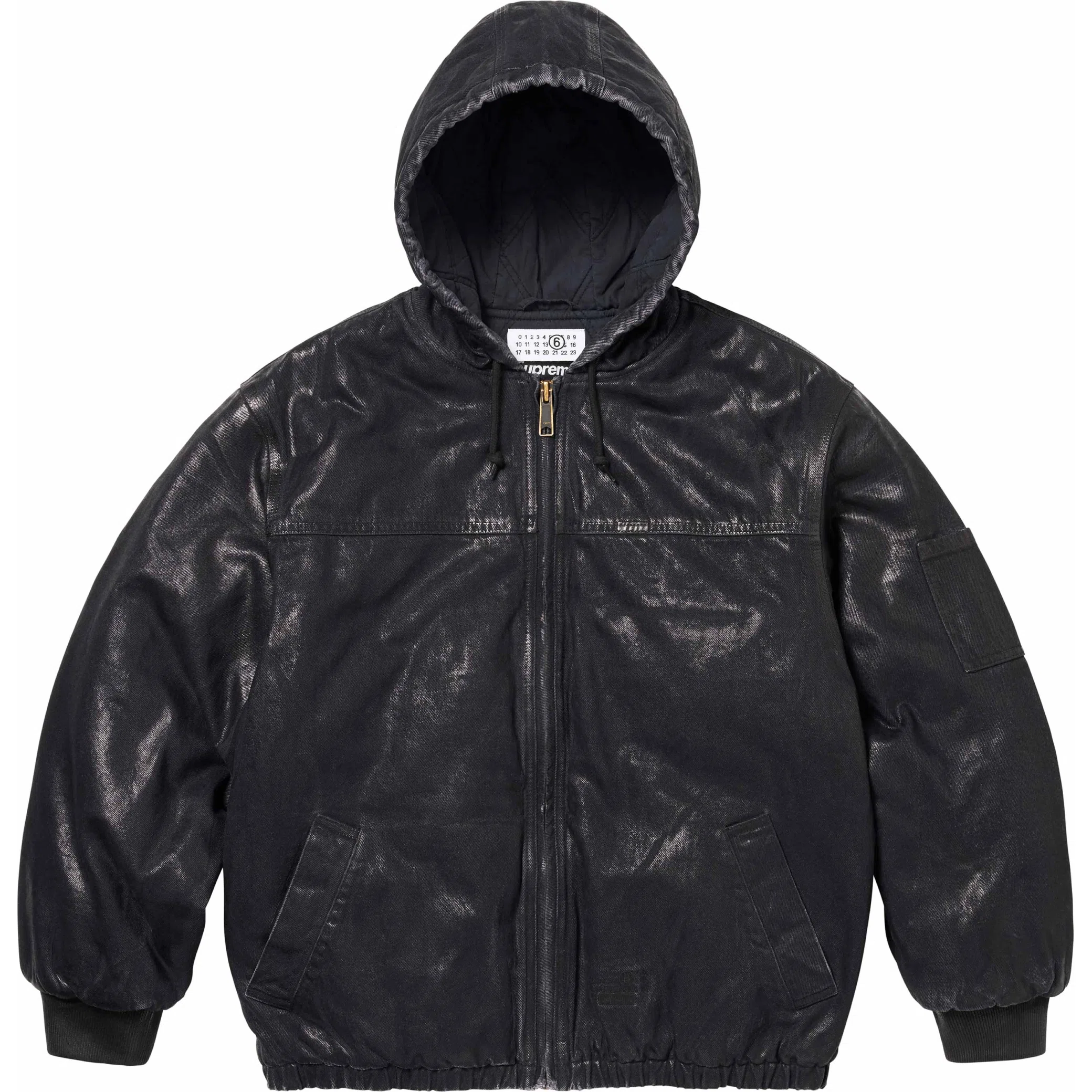 Supreme SS24 MM6 Maison Margiela Foil Hooded Work Jacket "Black" | Farsel