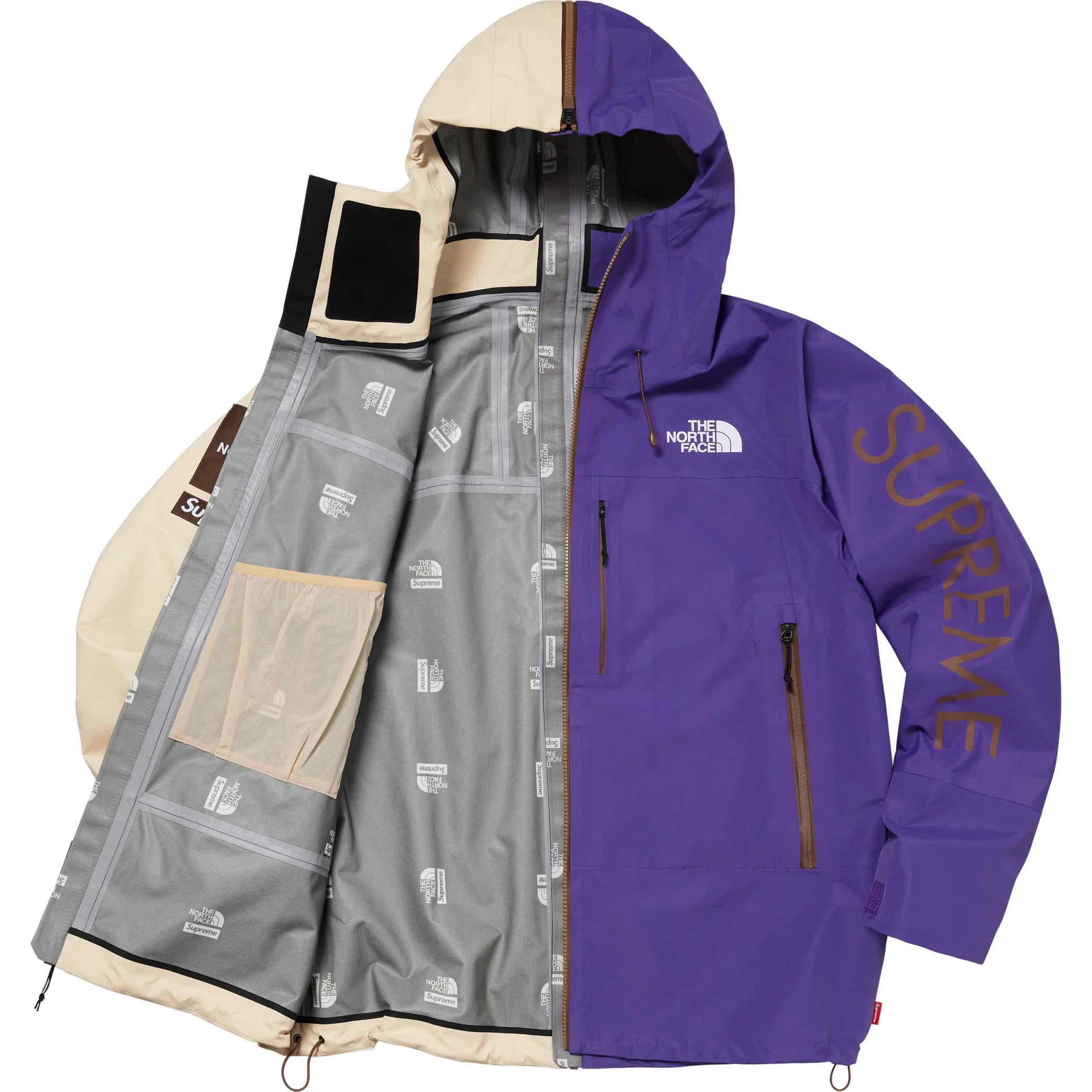 Куртки Supreme SS24 The North Face Split Taped Seam Shell Jacket "Tan" | Farsel